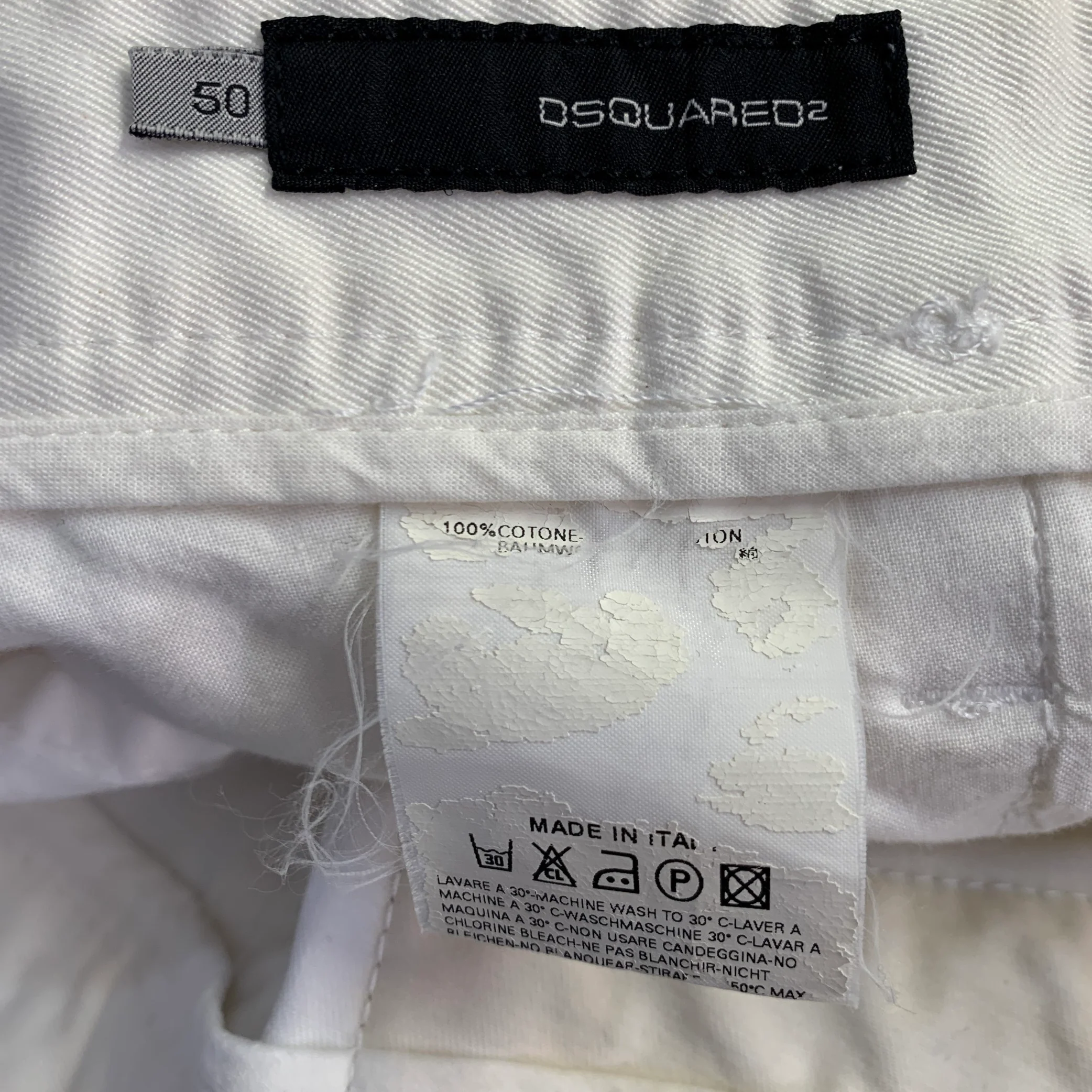 DSQUARED2 Size 34 Cream Twill Cotton Straight Casual Pants - Image 12