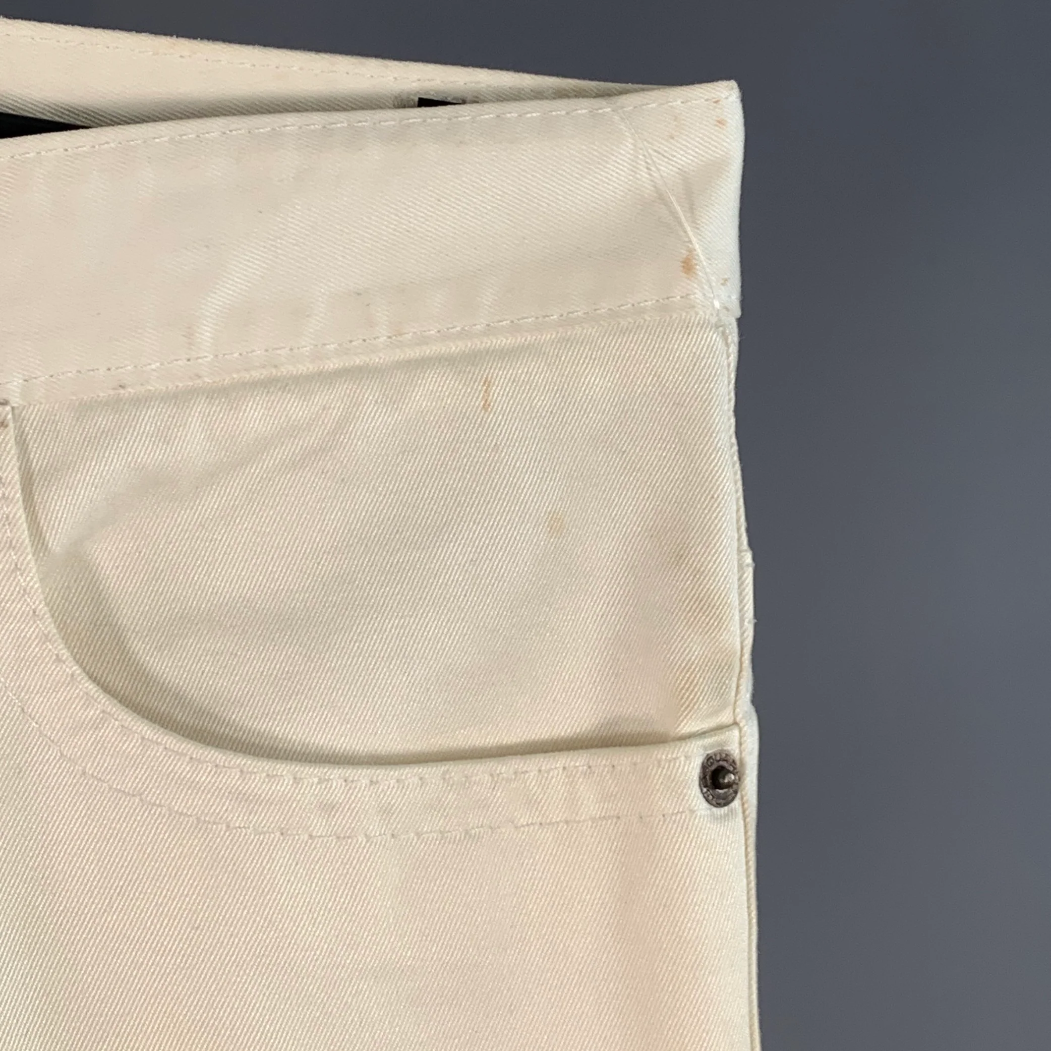 DSQUARED2 Size 34 Cream Twill Cotton Straight Casual Pants - Image 8