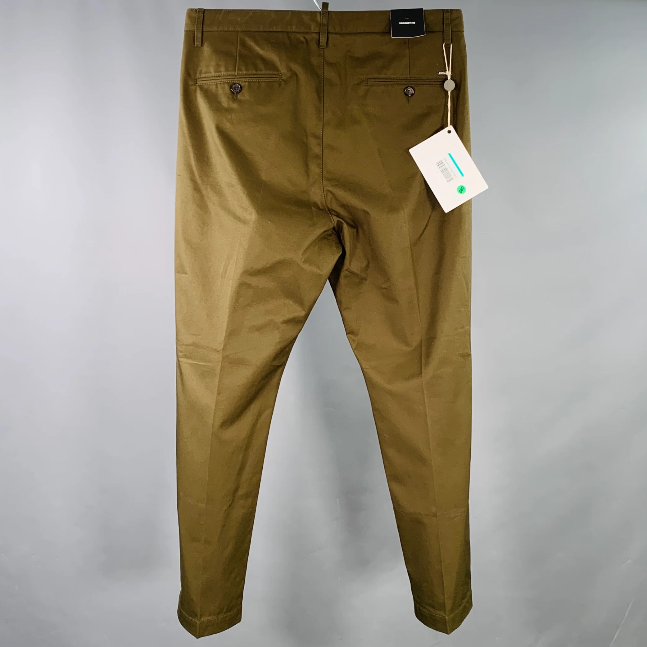 DSQUARED2 Size 34 Green Olive Twill Cotton Button Fly Casual Pants - Image 2