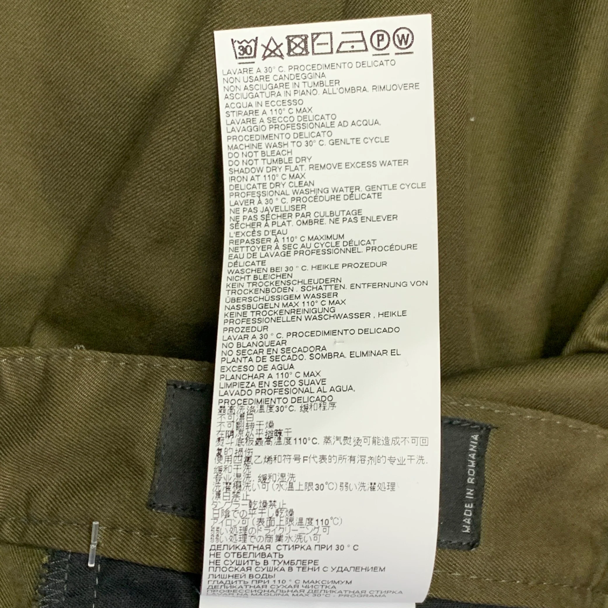 DSQUARED2 Size 34 Green Olive Twill Cotton Button Fly Casual Pants - Image 5