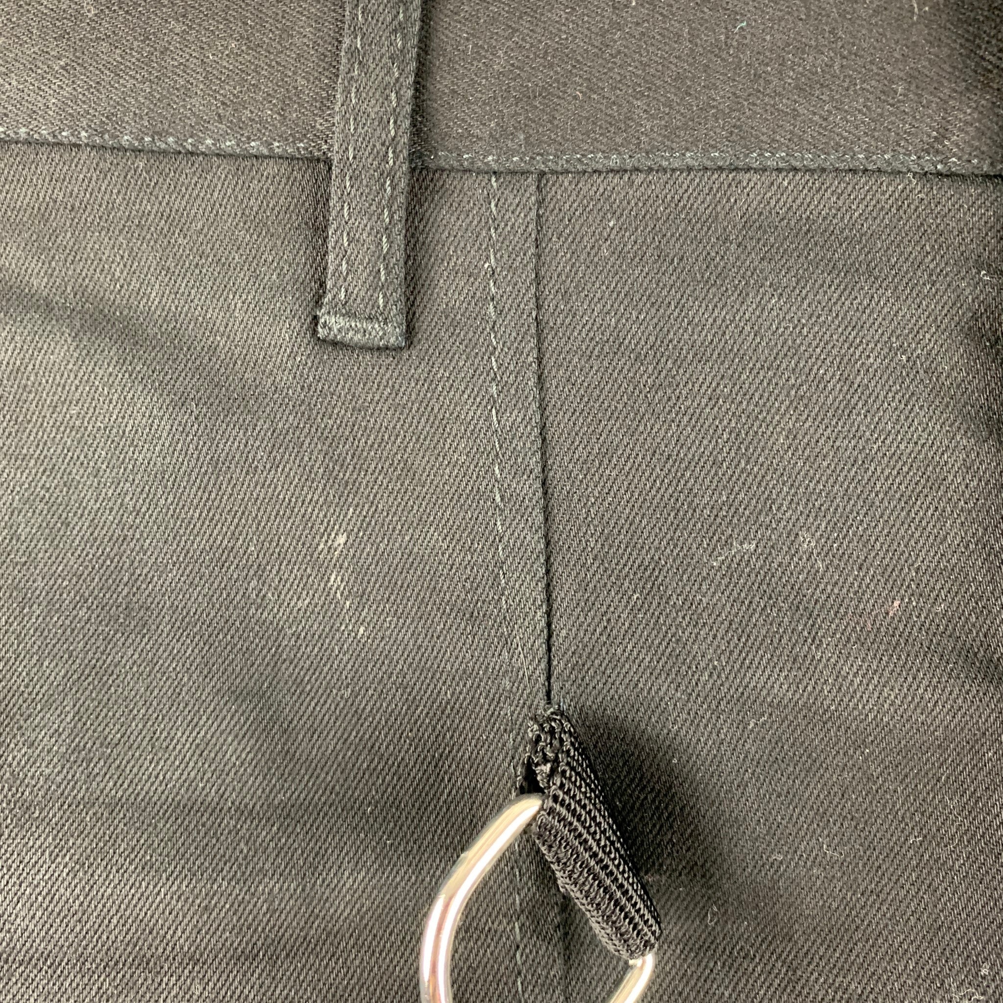 DSQUARED2 Size 36 Black Cotton Elastane Straps Bondage Casual Pants - Image 7