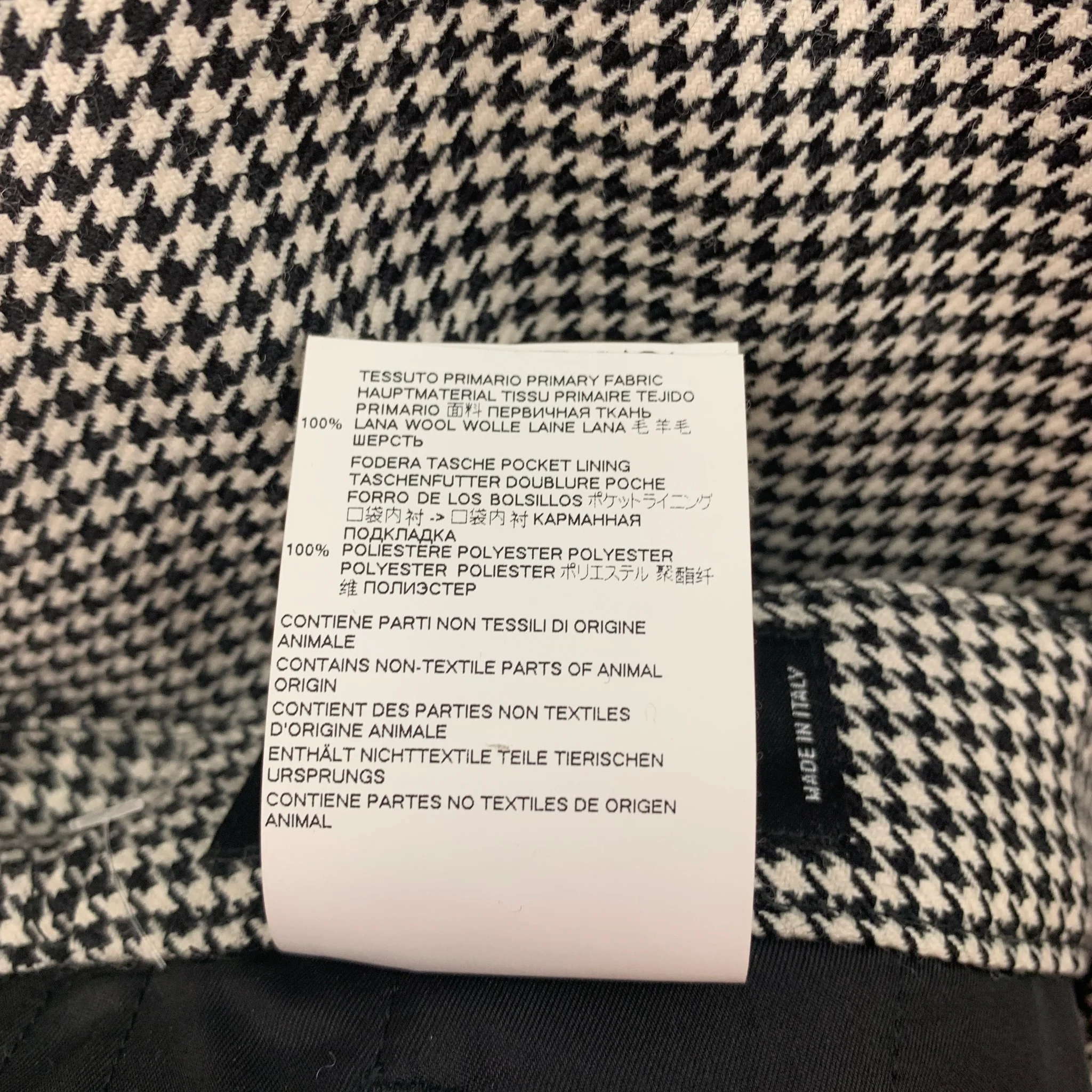 DSQUARED2 Size 36 Black White Houndstooth Lana Wool Pleated Dress Pants - Image 5