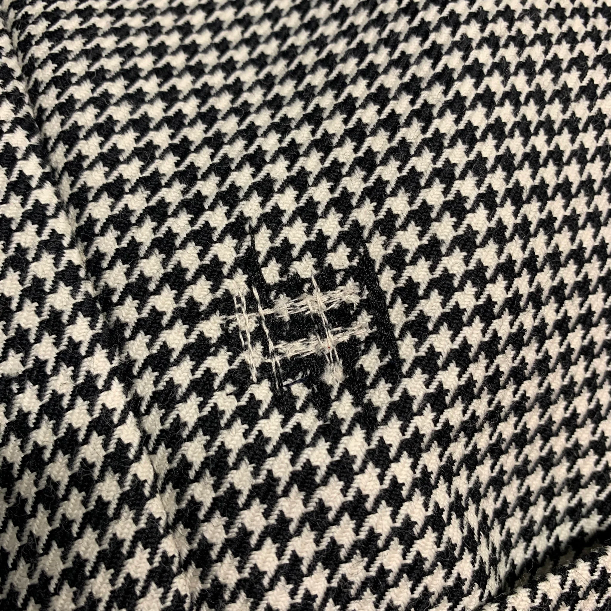 DSQUARED2 Size 36 Black White Houndstooth Lana Wool Pleated Dress Pants - Image 7