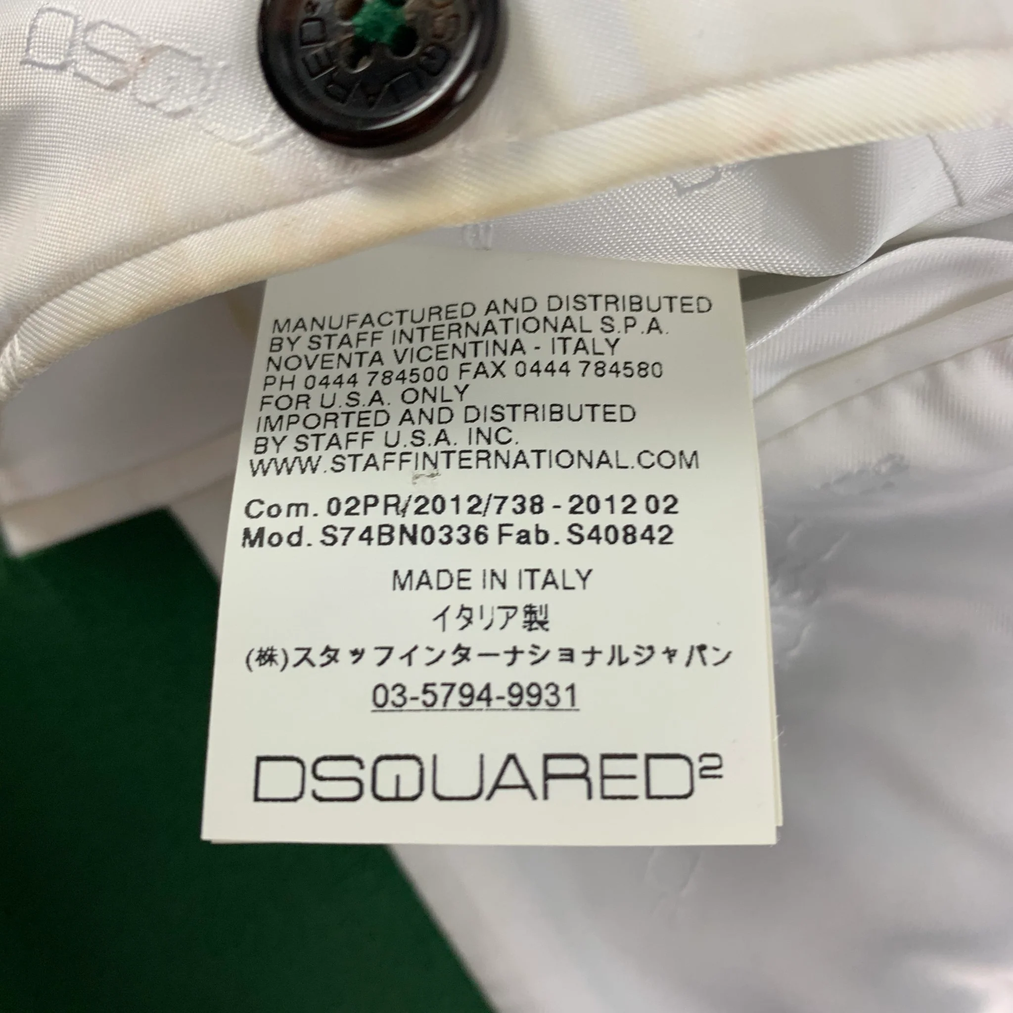 DSQUARED2 Size 36 Green Velvet Cotton Peak Lapel Sport Coat - Image 6