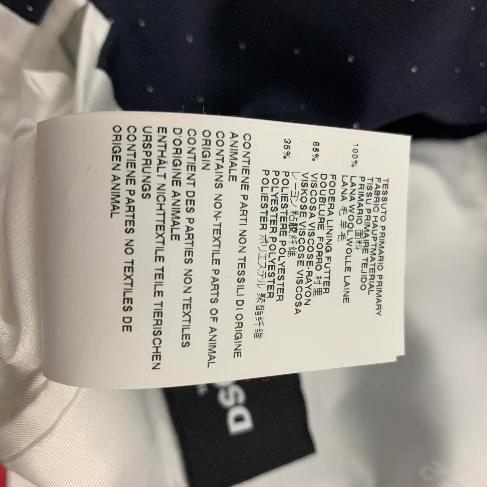 DSQUARED2 Size 36 Navy White Dots Wool Notch Lapel Suit - Image 8