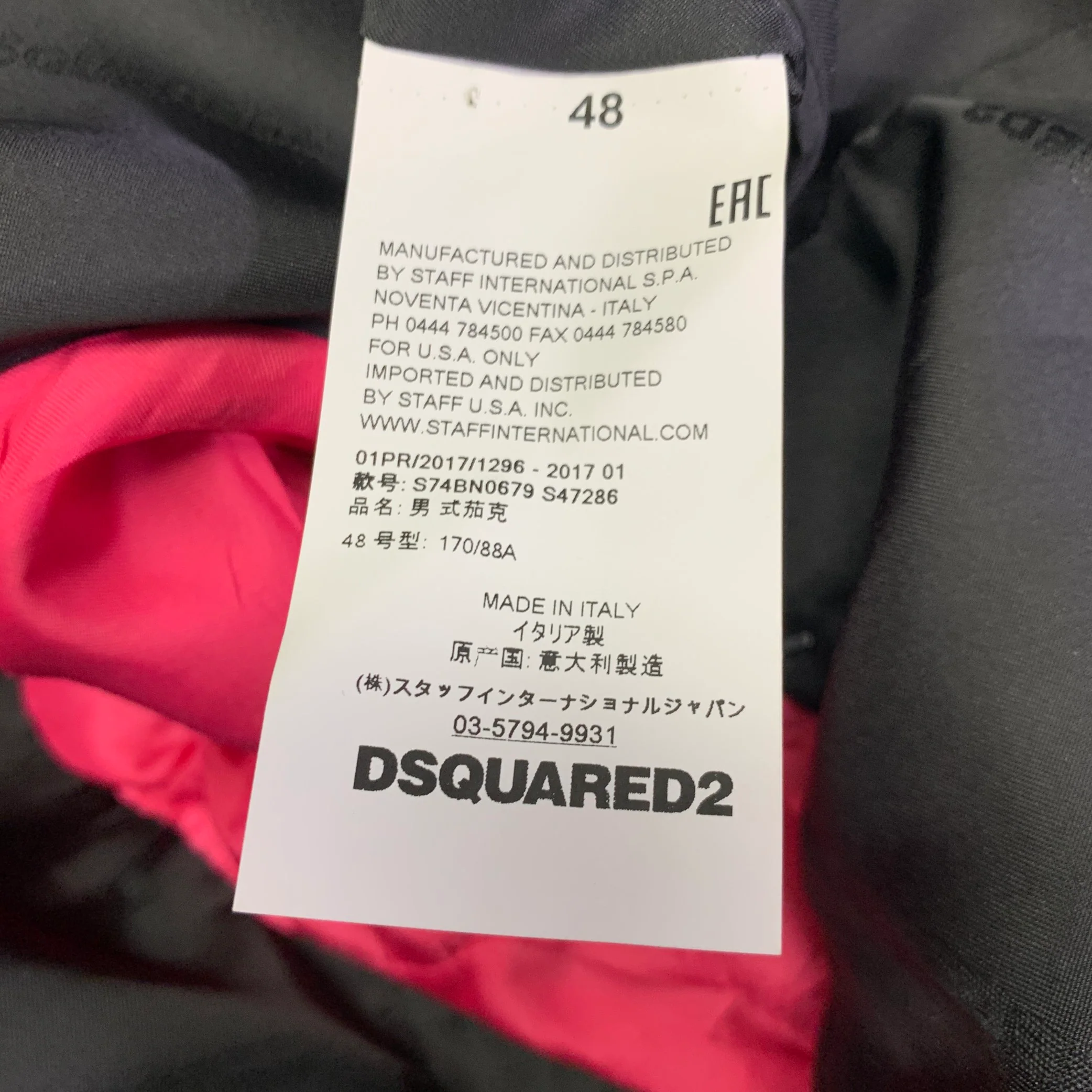 DSQUARED2 Size 38 Black Polyester Blend Peak Lapel Sport Coat - Image 8