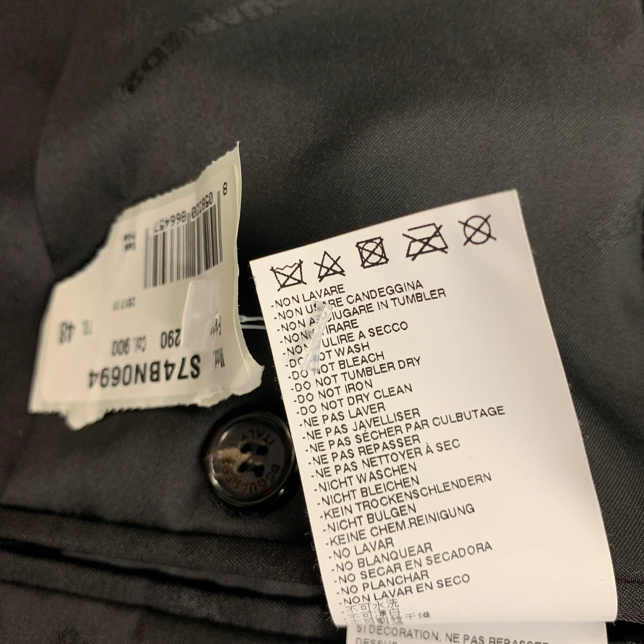DSQUARED2 Size 38 Black Wool Silk Double Breasted Sport Coat - Image 7
