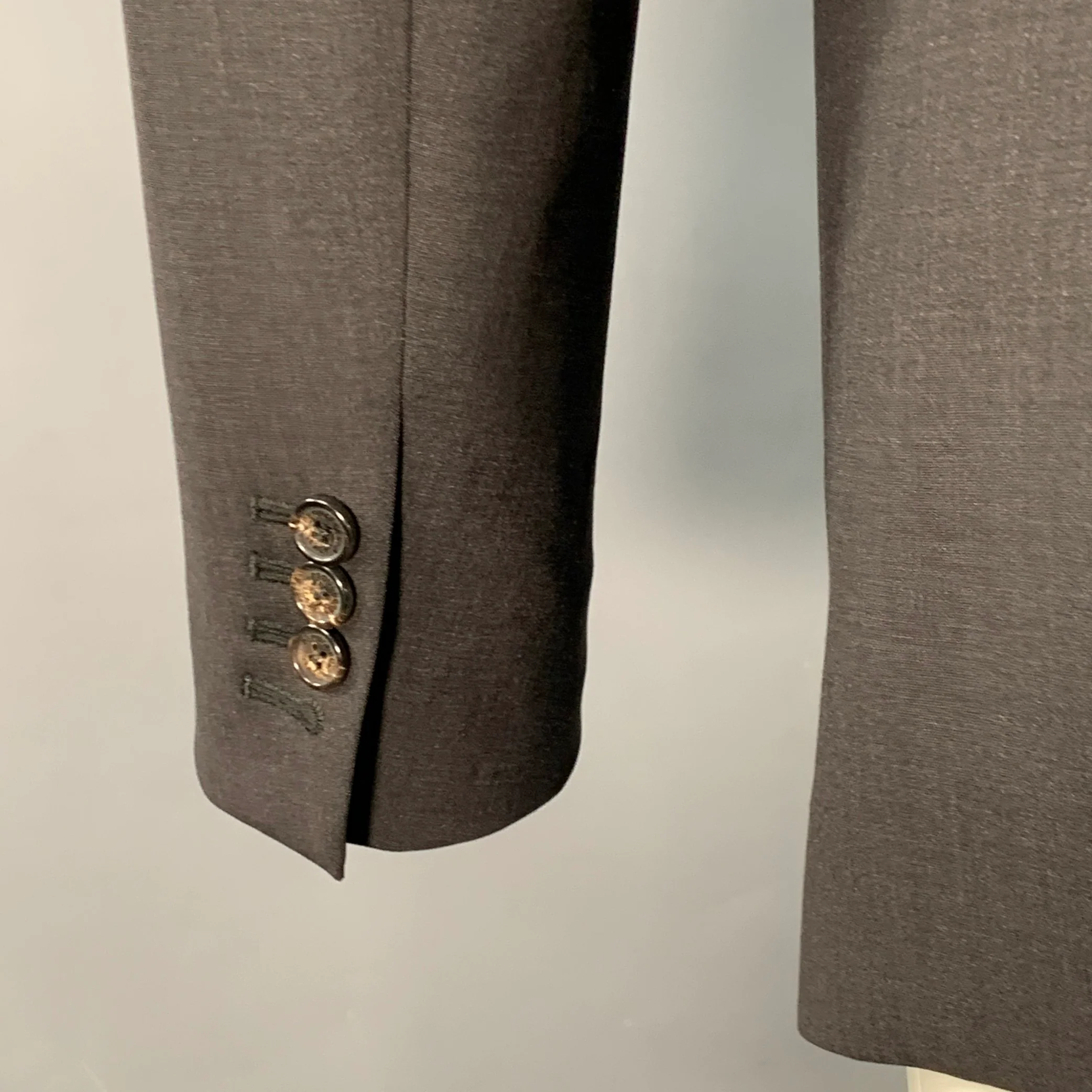 DSQUARED2 Size 38 Charcoal Wool Blend Notch Lapel Sport Coat - Image 4
