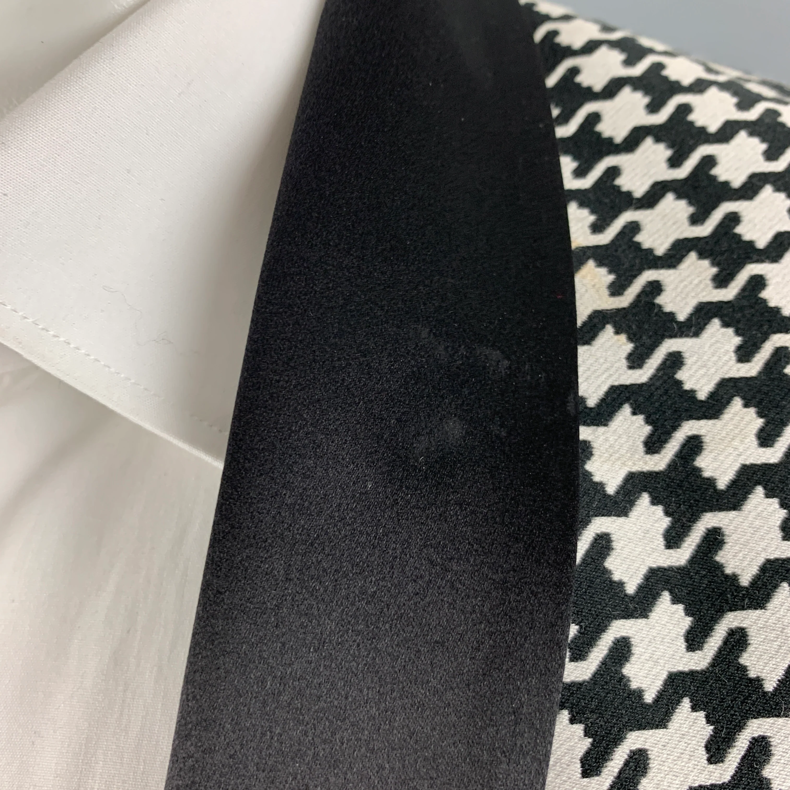 DSQUARED2  Size 38 Long Black White Houndstooth Cotton Silk Sport Coat - Image 5