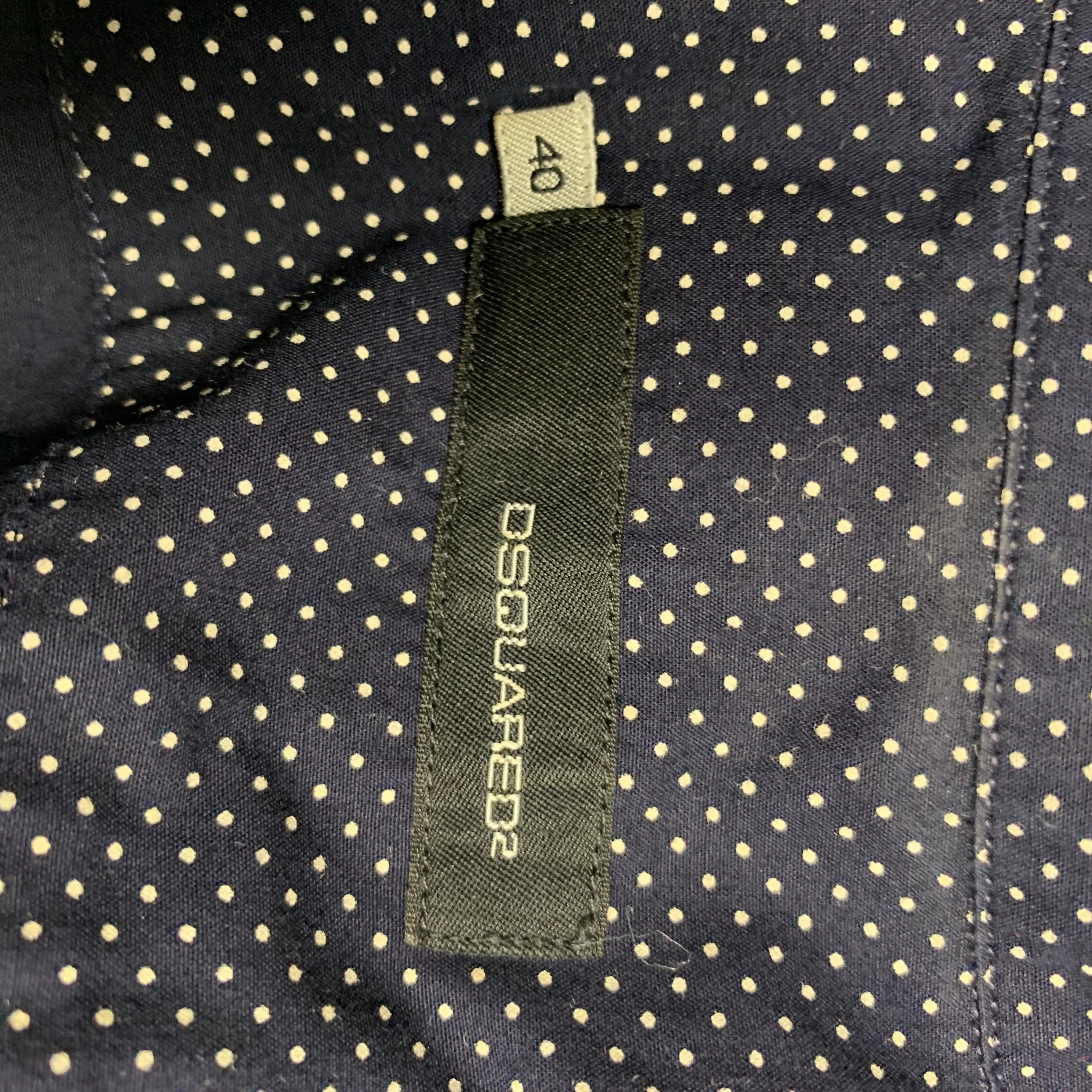 DSQUARED2 Size 4 Navy & White Cotton Polka Dot Cap Sleeves Casual Top - Image 5