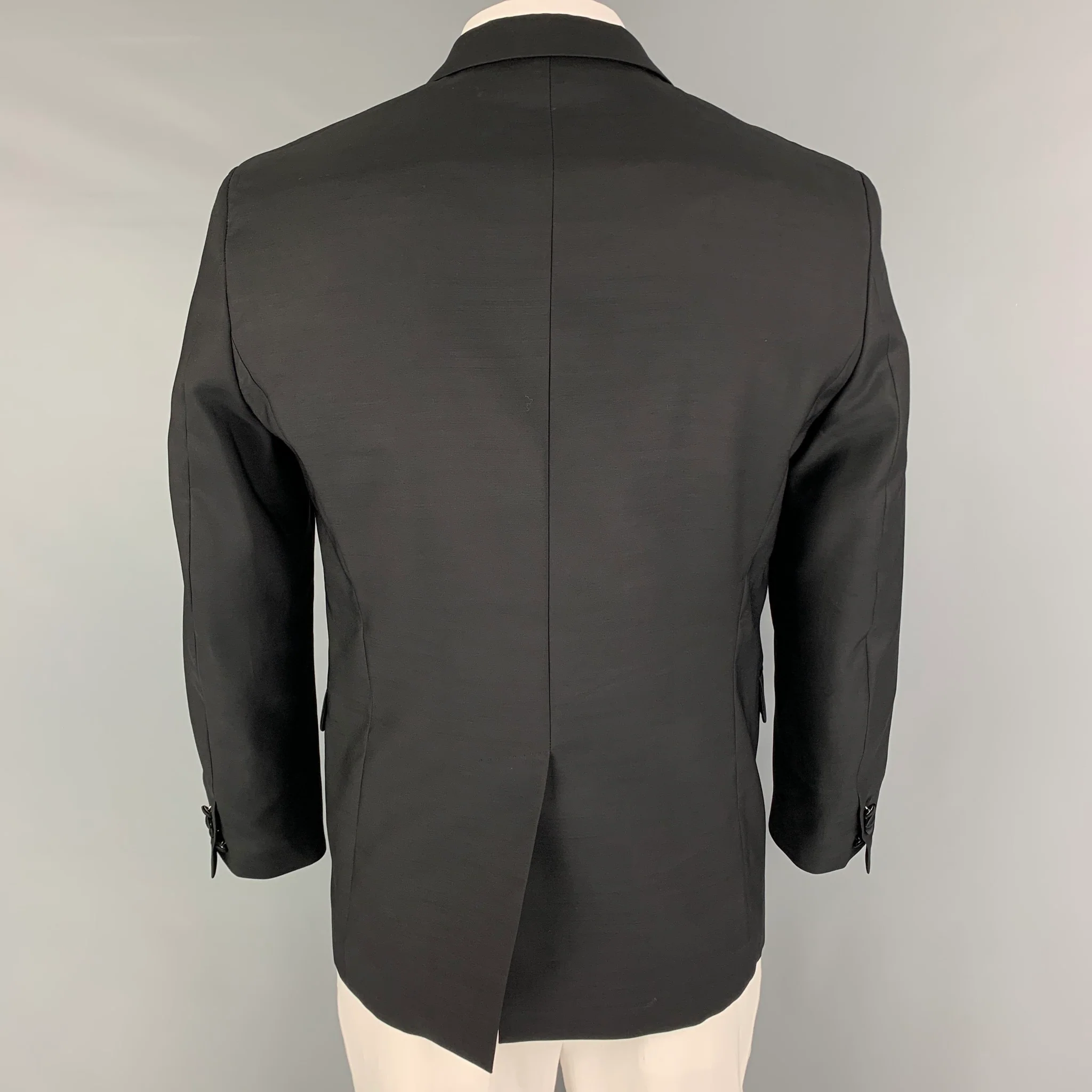 DSQUARED2 Size 42 Black Peak Lapel Tuxedo Sport Coat - Image 3