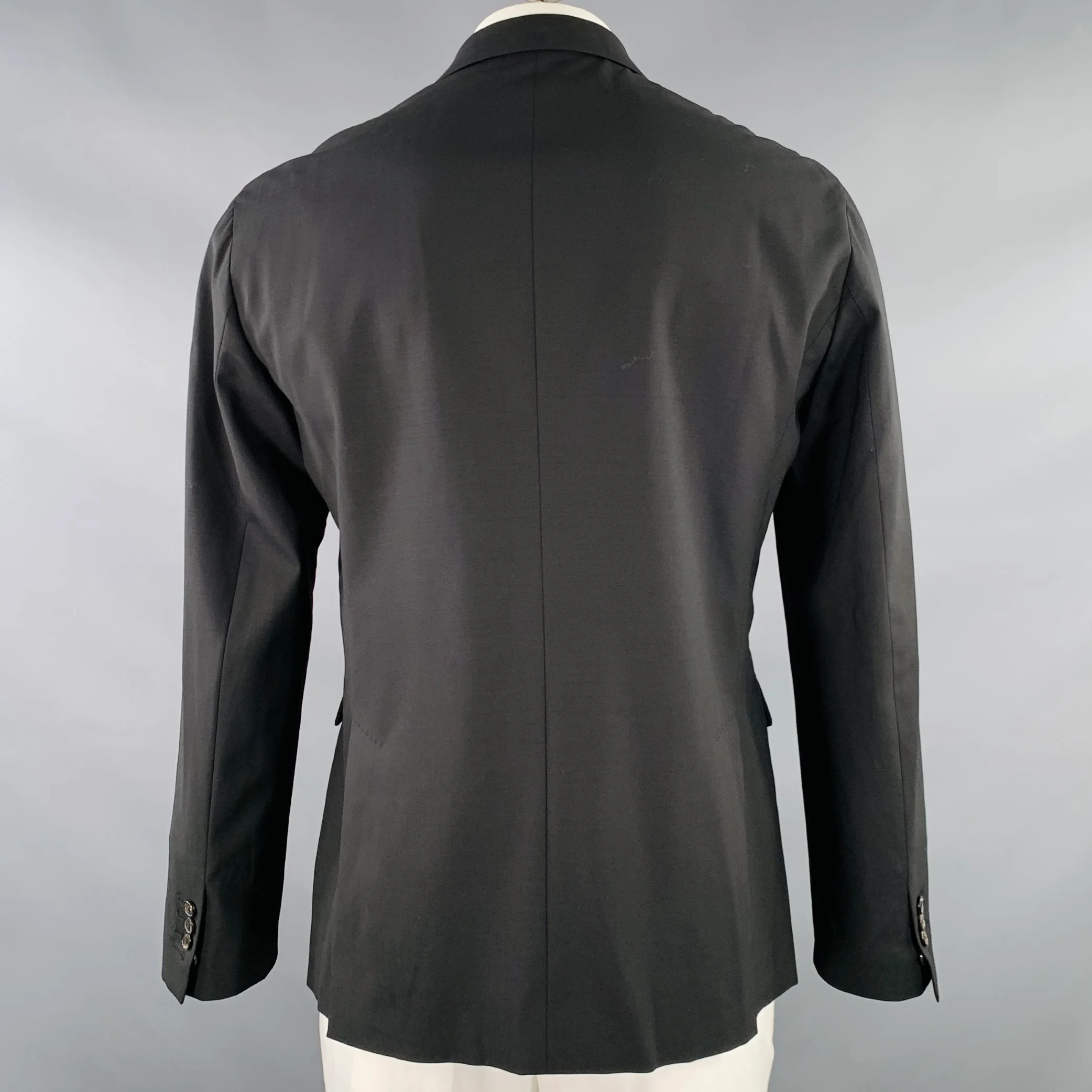 DSQUARED2 Size 44 Black Wool Blend Zip Up Sport Coat - Image 4