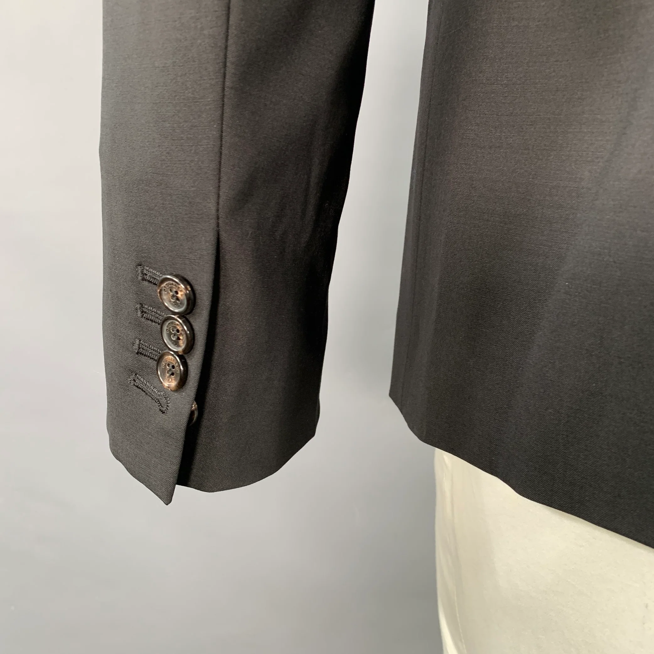 DSQUARED2 Size 44 Black Wool Blend Zip Up Sport Coat - Image 5