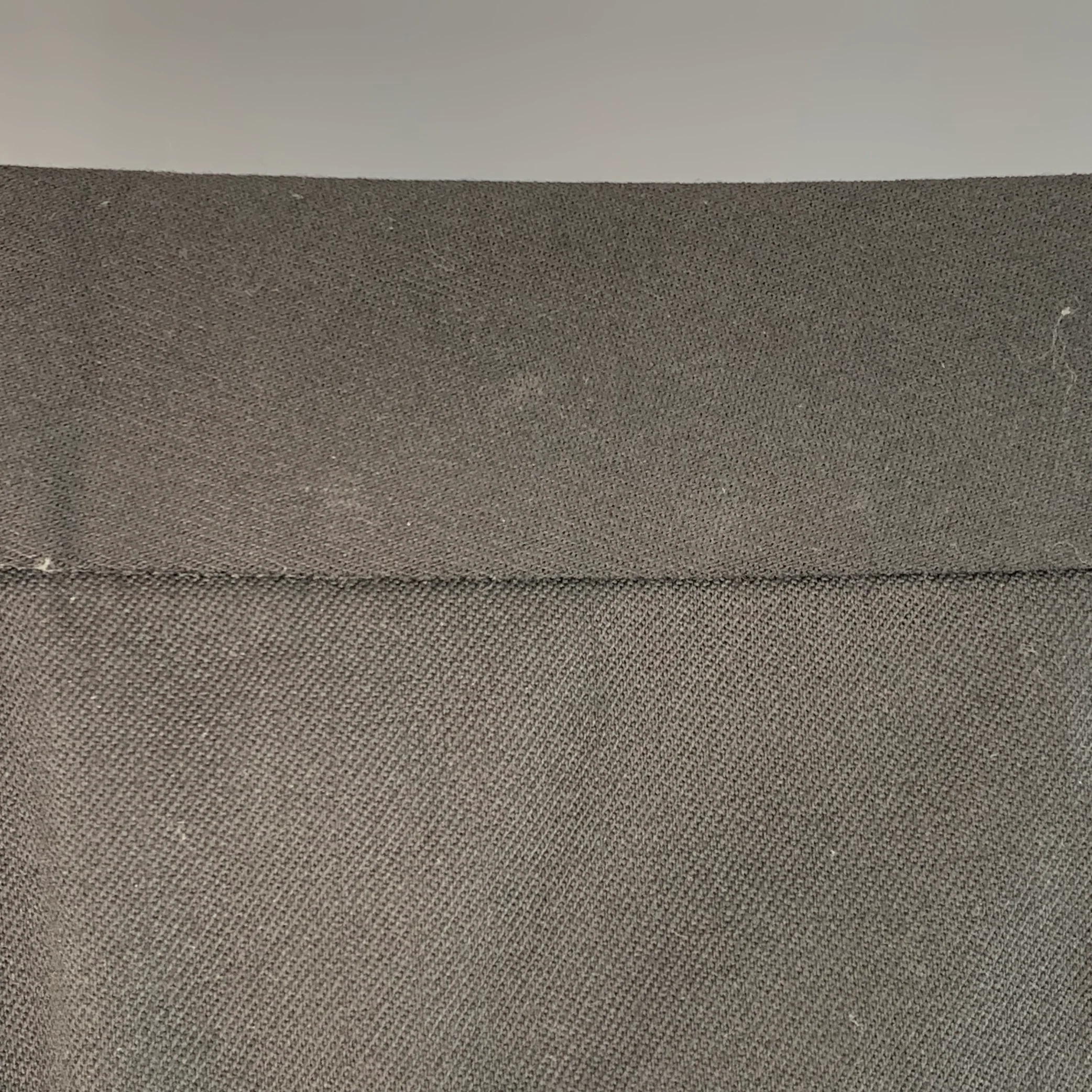 DSQUARED2 Size L Black Virgin Wool Blend Flat Front Dress Pants - Image 3