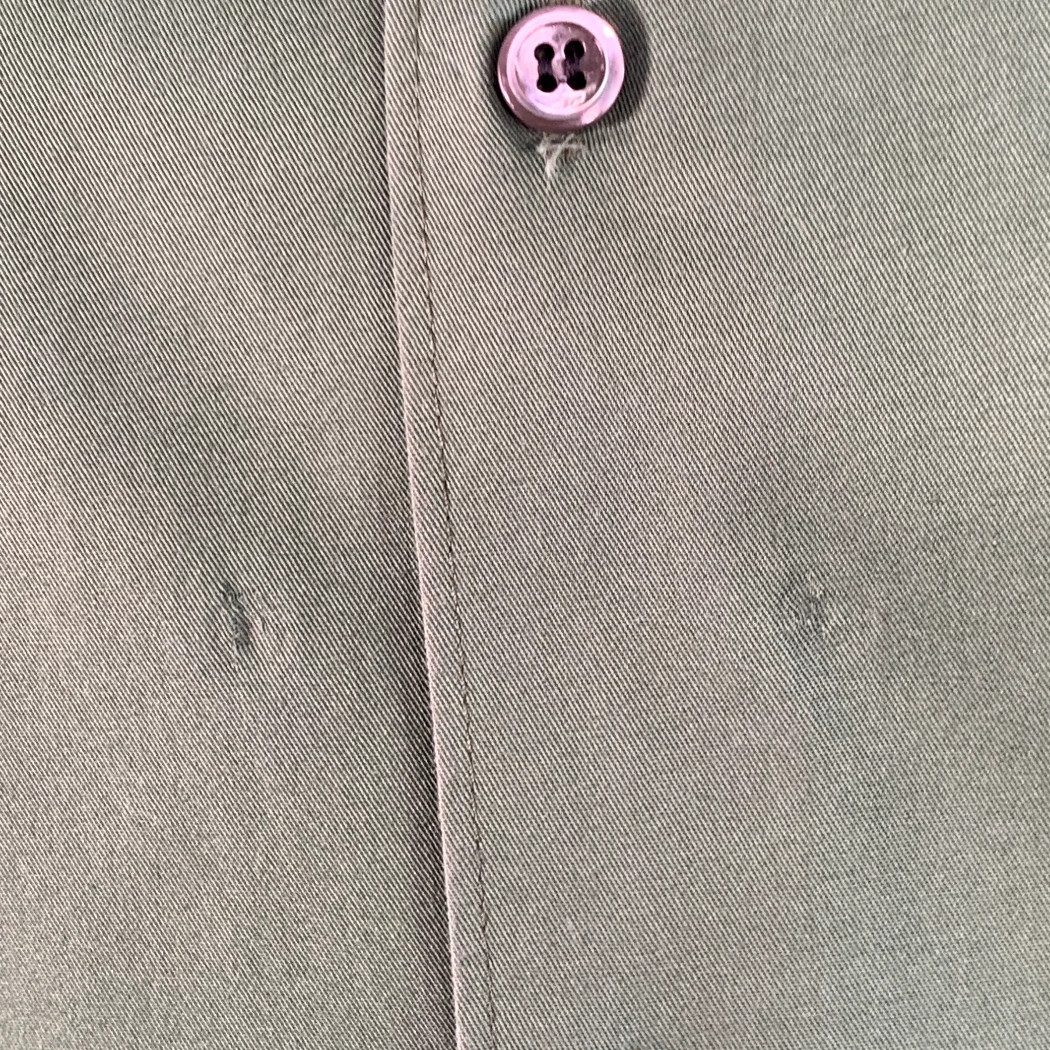 DSQUARED2 Size M Green Cotton Blend Spread Collar Long Sleeve Shirt - Image 4