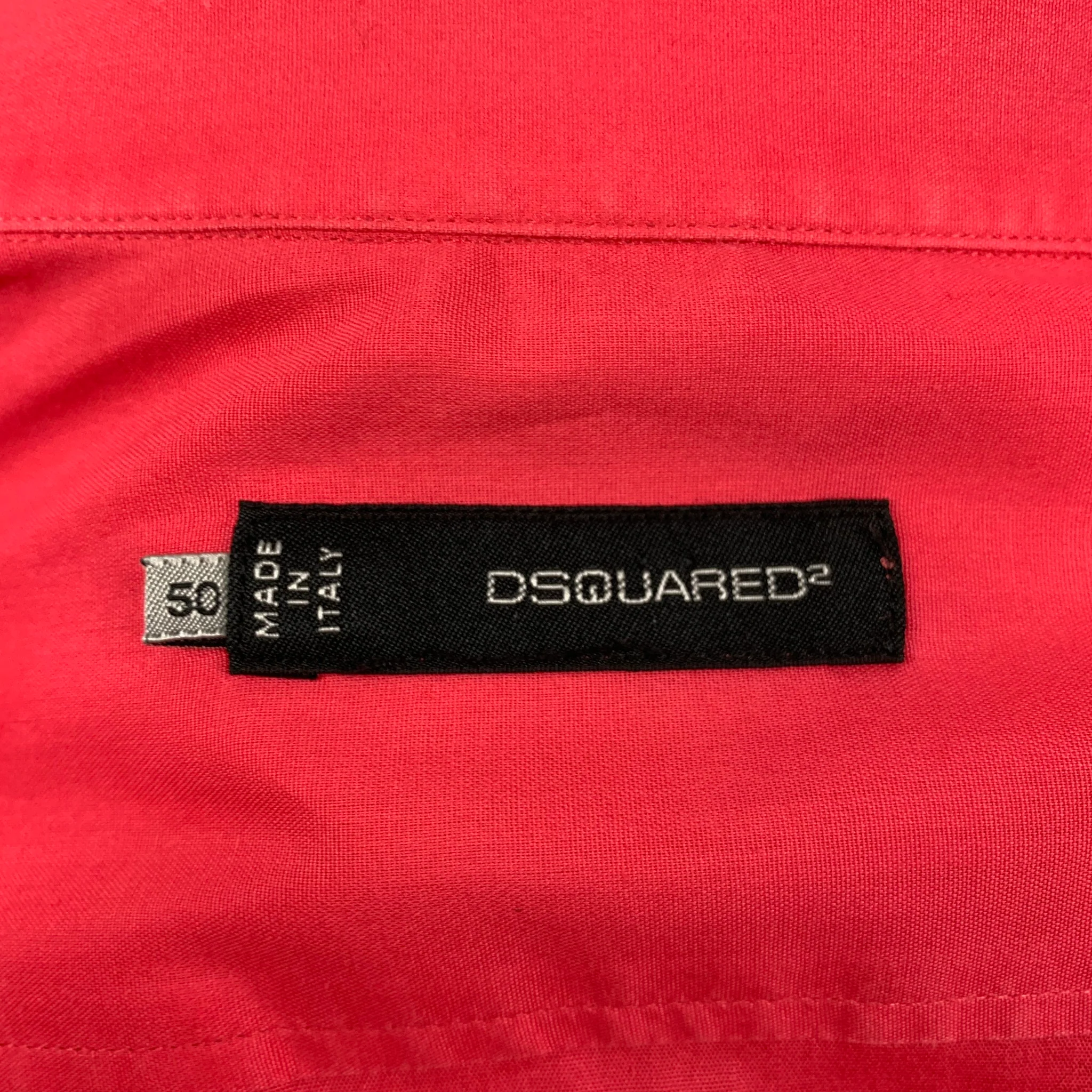DSQUARED2 Size M Pink Cotton Button Up Long Sleeve Shirt - Image 5