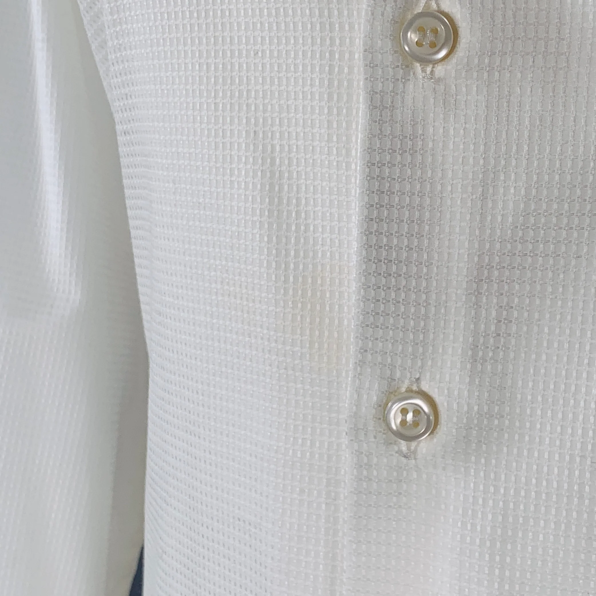 DSQUARED2 Size S White Cotton Textured Spread Collar Shirt - Image 6