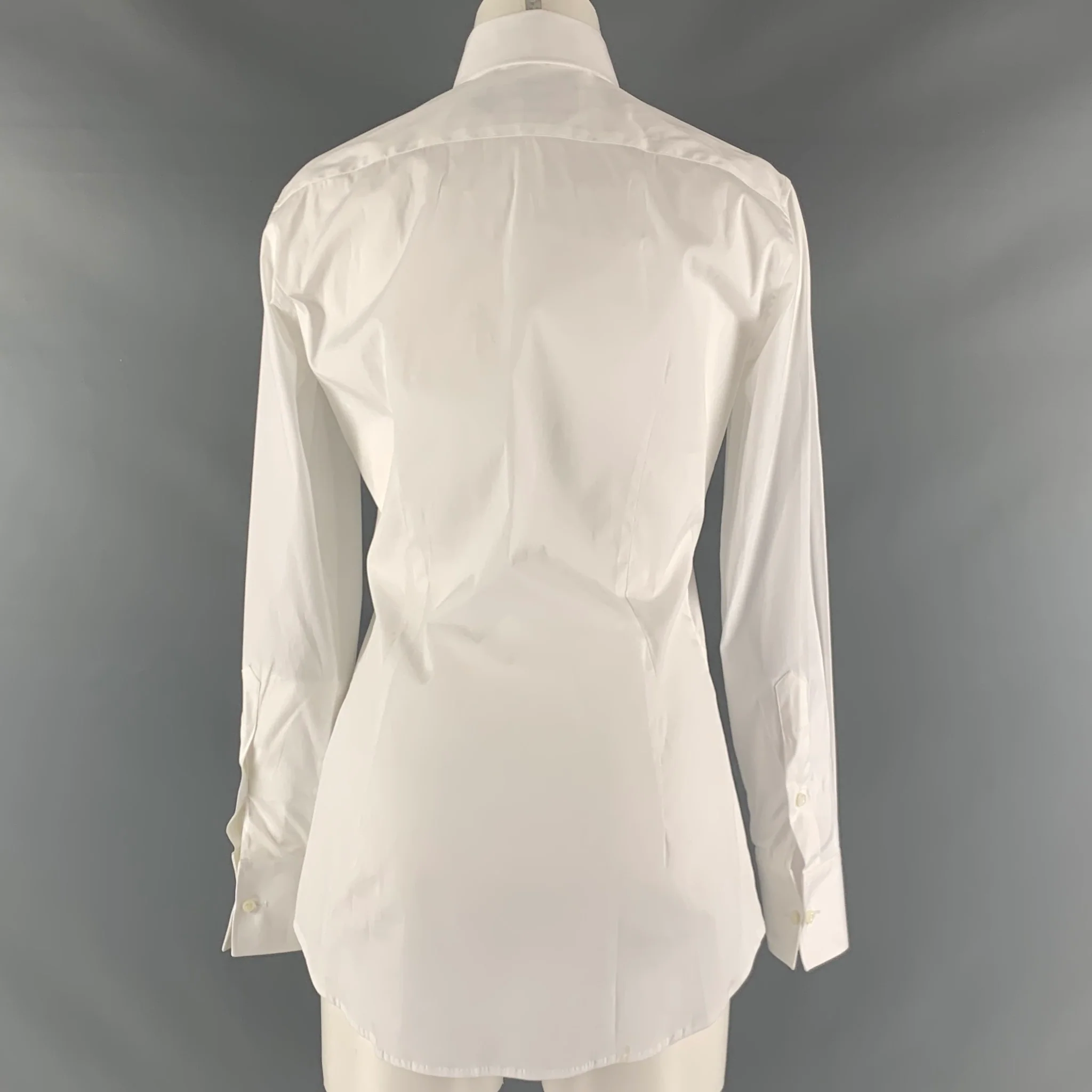 DSQUARED2 Size XXS White Cotton Solid Button Down Shirt - Image 3