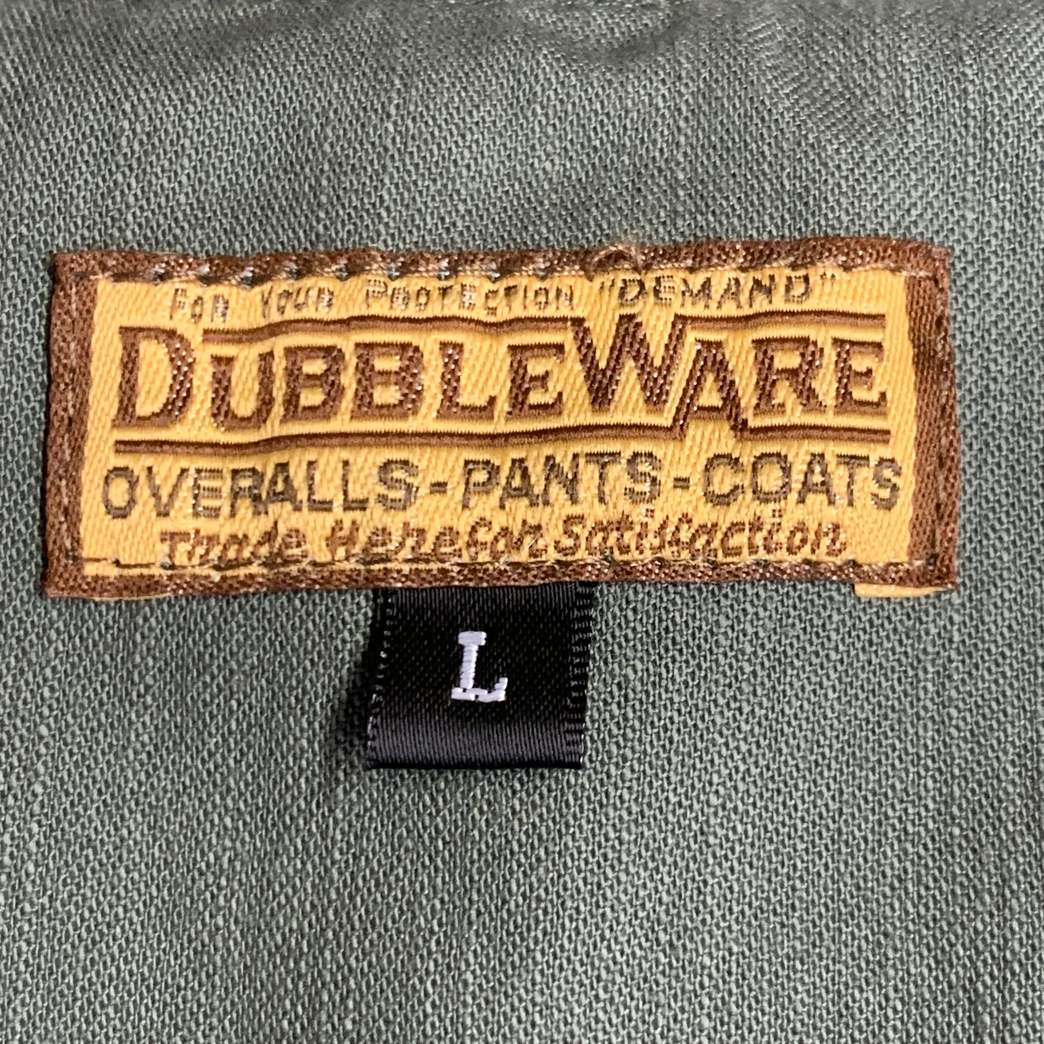 DUBBLE WARE Size L Olive Cotton Snaps Long Sleeve Shirt Jacket - Image 6