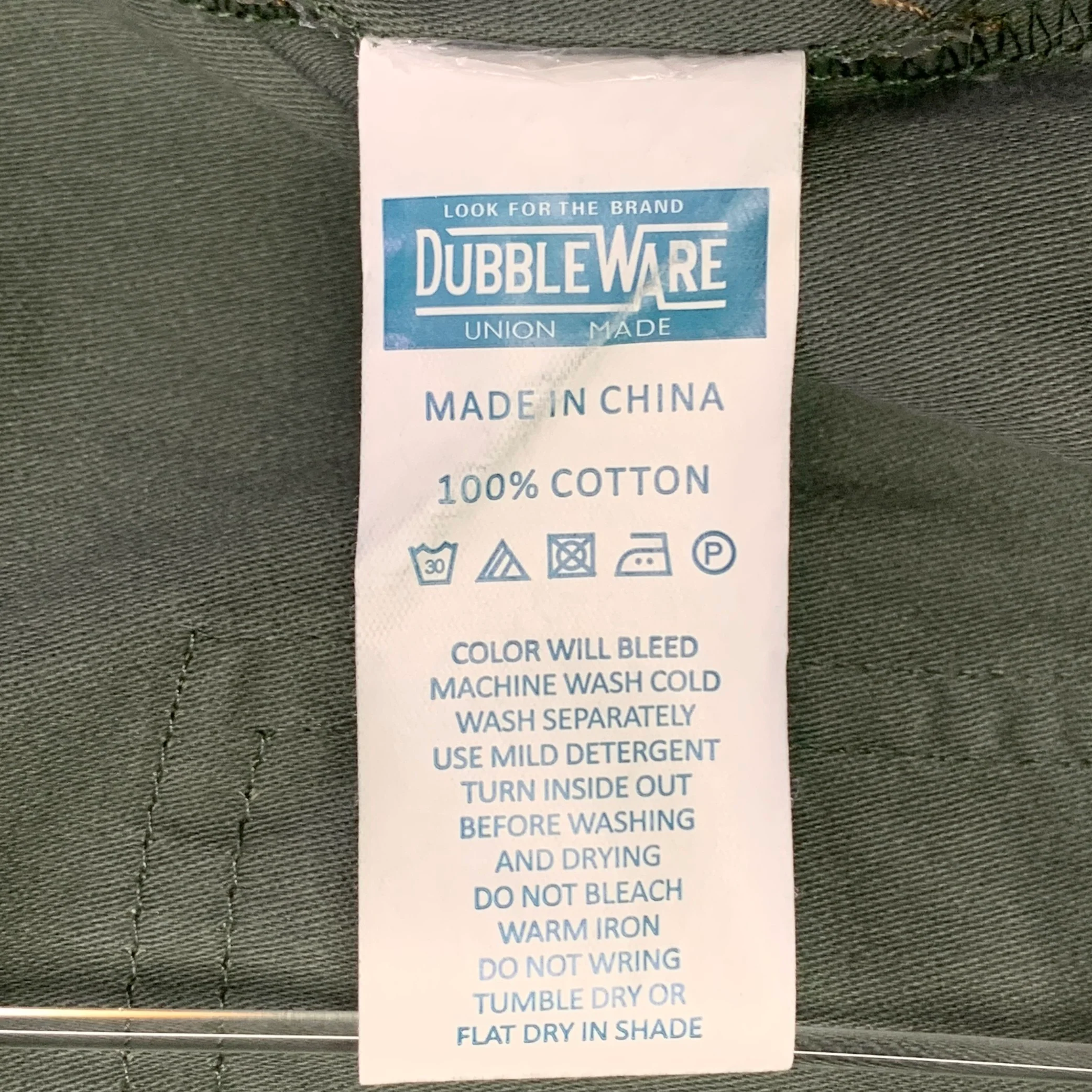 DUBBLE WARE Size L Olive Cotton Snaps Long Sleeve Shirt Jacket - Image 7