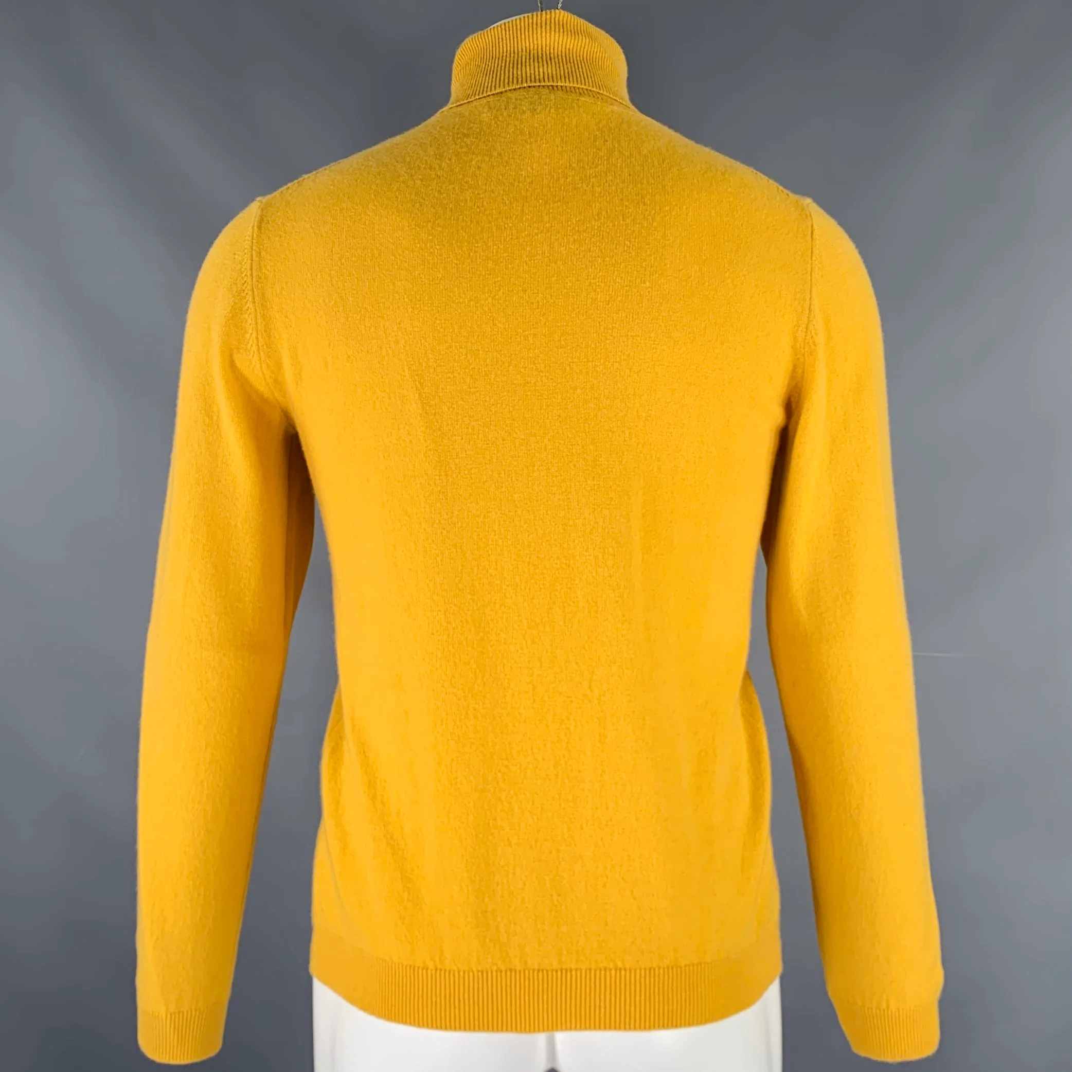 DUCA DI S.GIUSTO Size M Yellow Cashmere Turtleneck Sweater - Image 3
