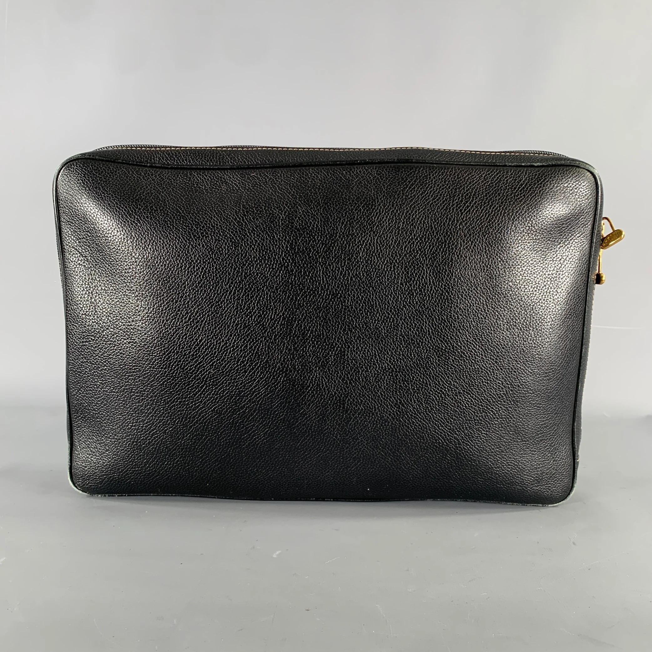 DUNHILL Black Gold Crackled Leather Bags - Image 4