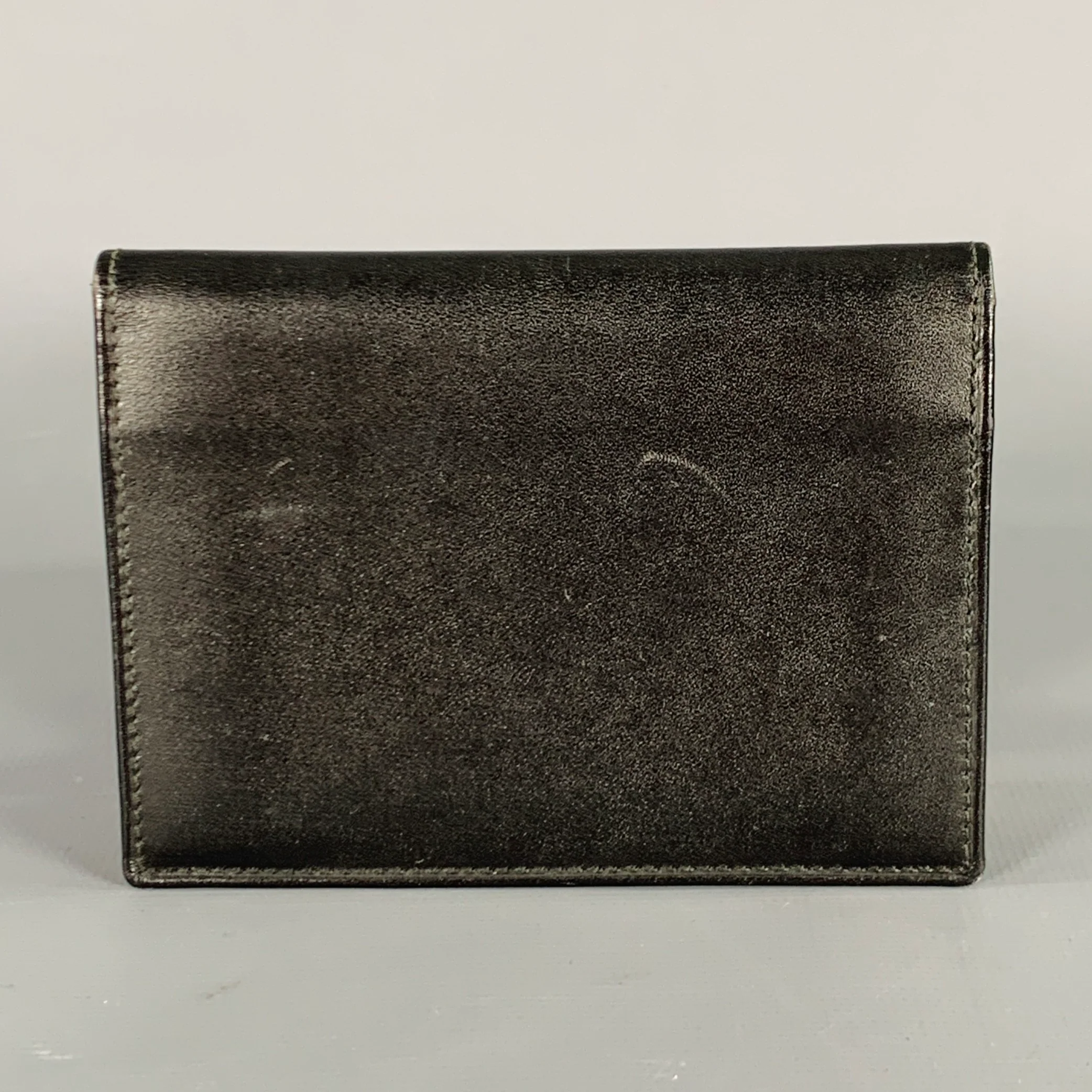 DUNHILL Black Gold Leather Credit Card Holder Bifold Wallet - Image 4