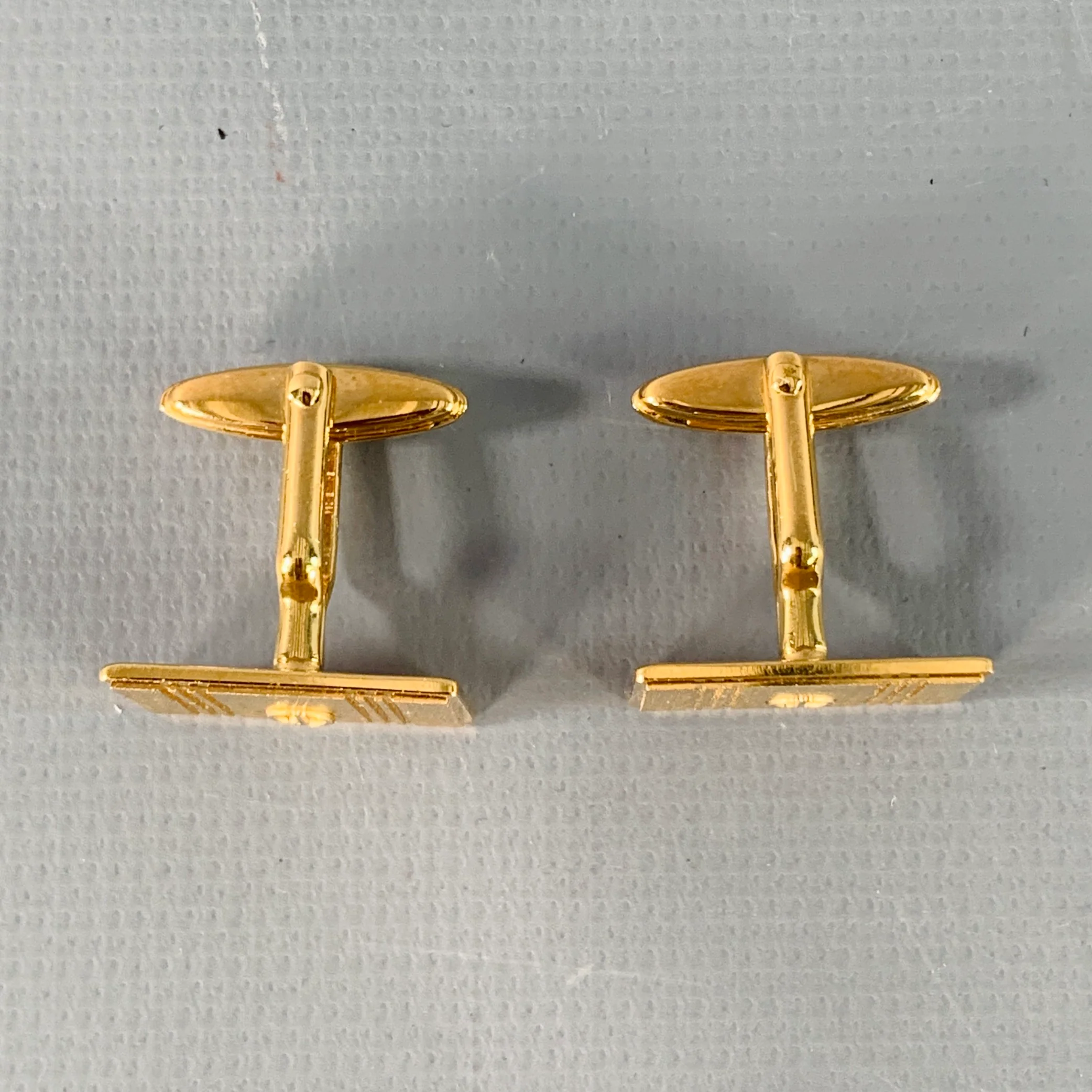 DUNHILL Gold Engraved Metal Monogram Cuff Links - Image 2