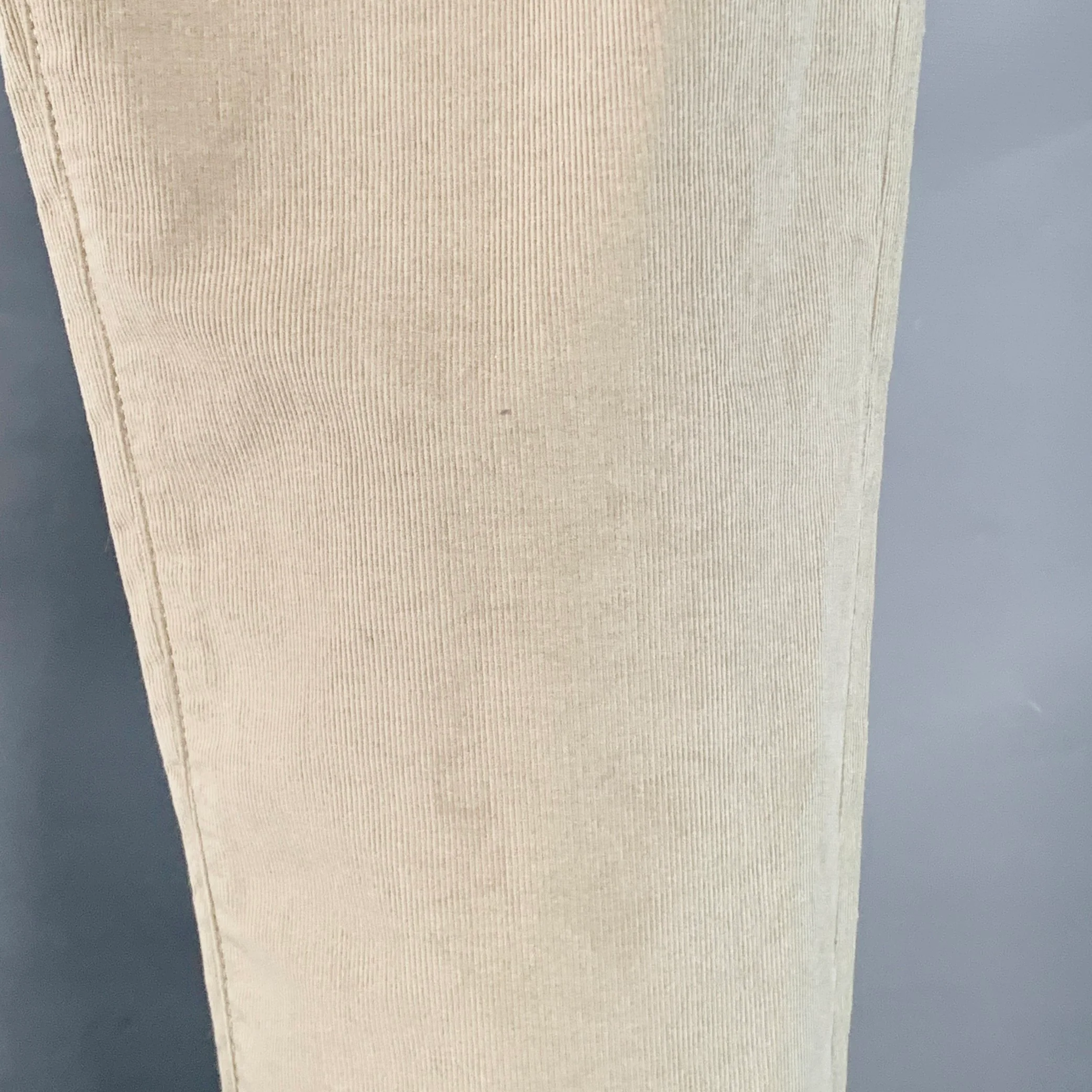 DUNHILL Size 38 Beige Corduroy Cotton Blend Straight Jean Cut Casual Pants - Image 4