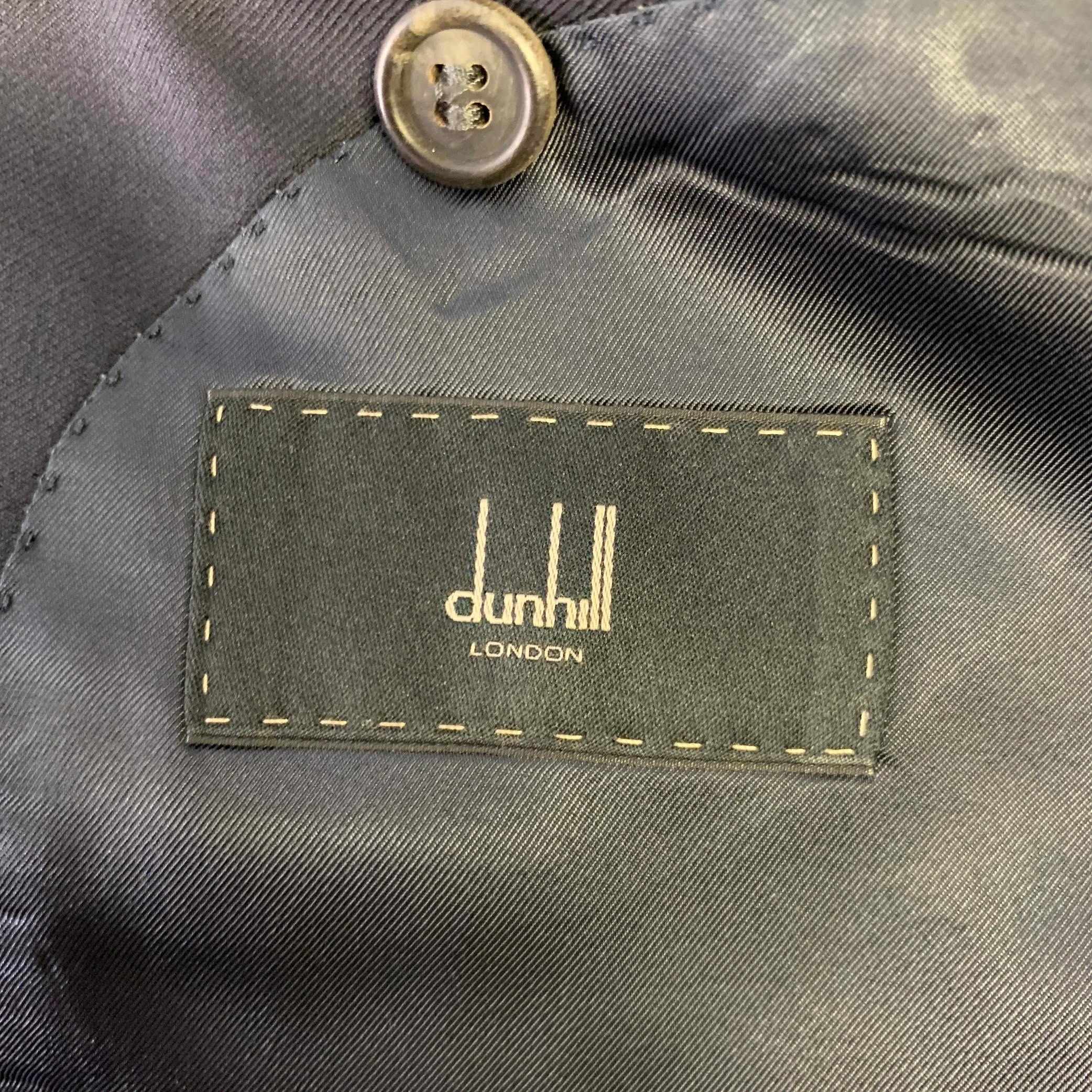 DUNHILL Size 42 Long Black Wool Notch Lapel Sport Coat - Image 5