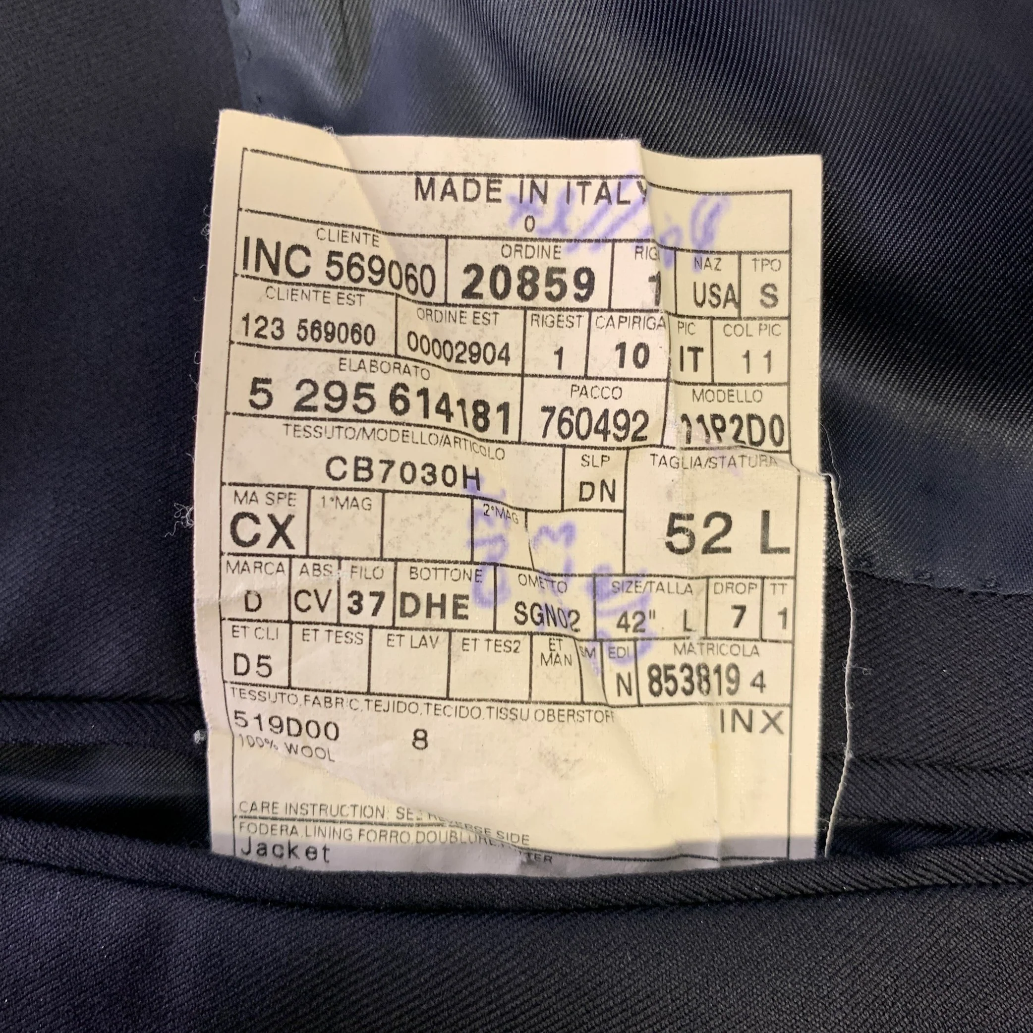 DUNHILL Size 42 Long Black Wool Notch Lapel Sport Coat - Image 6