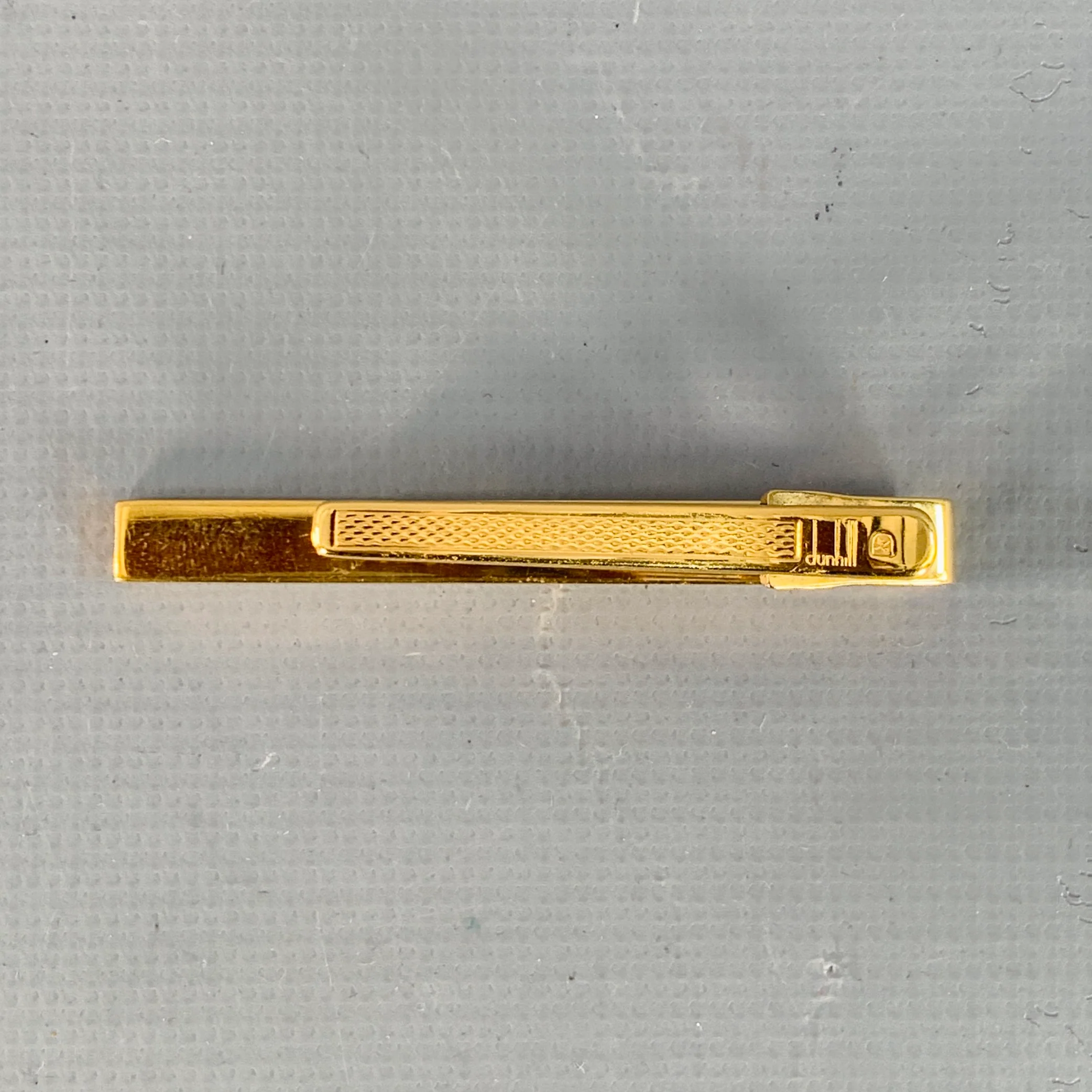 DUNHILL Vintage One Size Gold Black Stripe Metal Tie Clip - Image 3