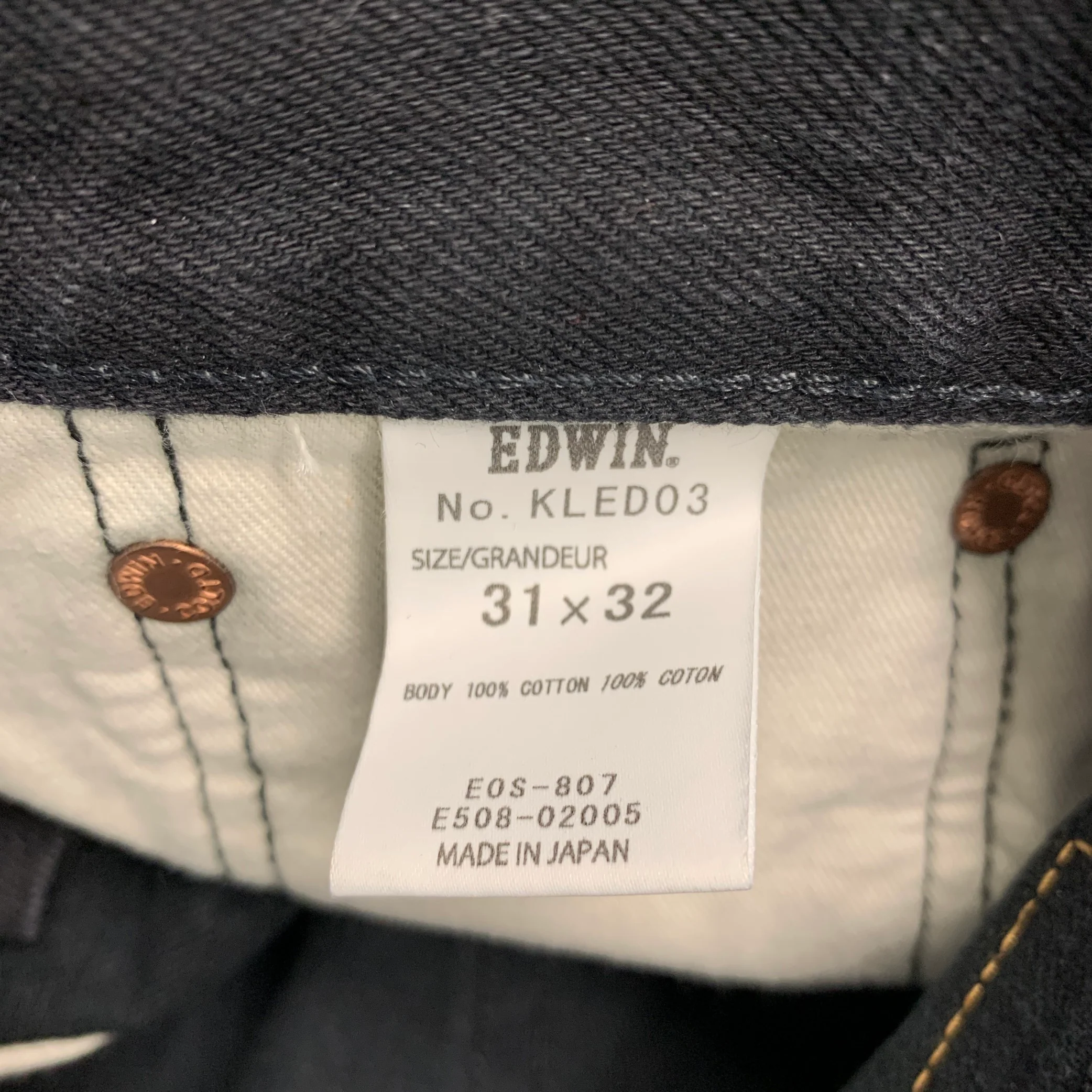 EDWIN Size 31 Runway Black White Patches Zippers Cotton Cropped Jeans - Image 8