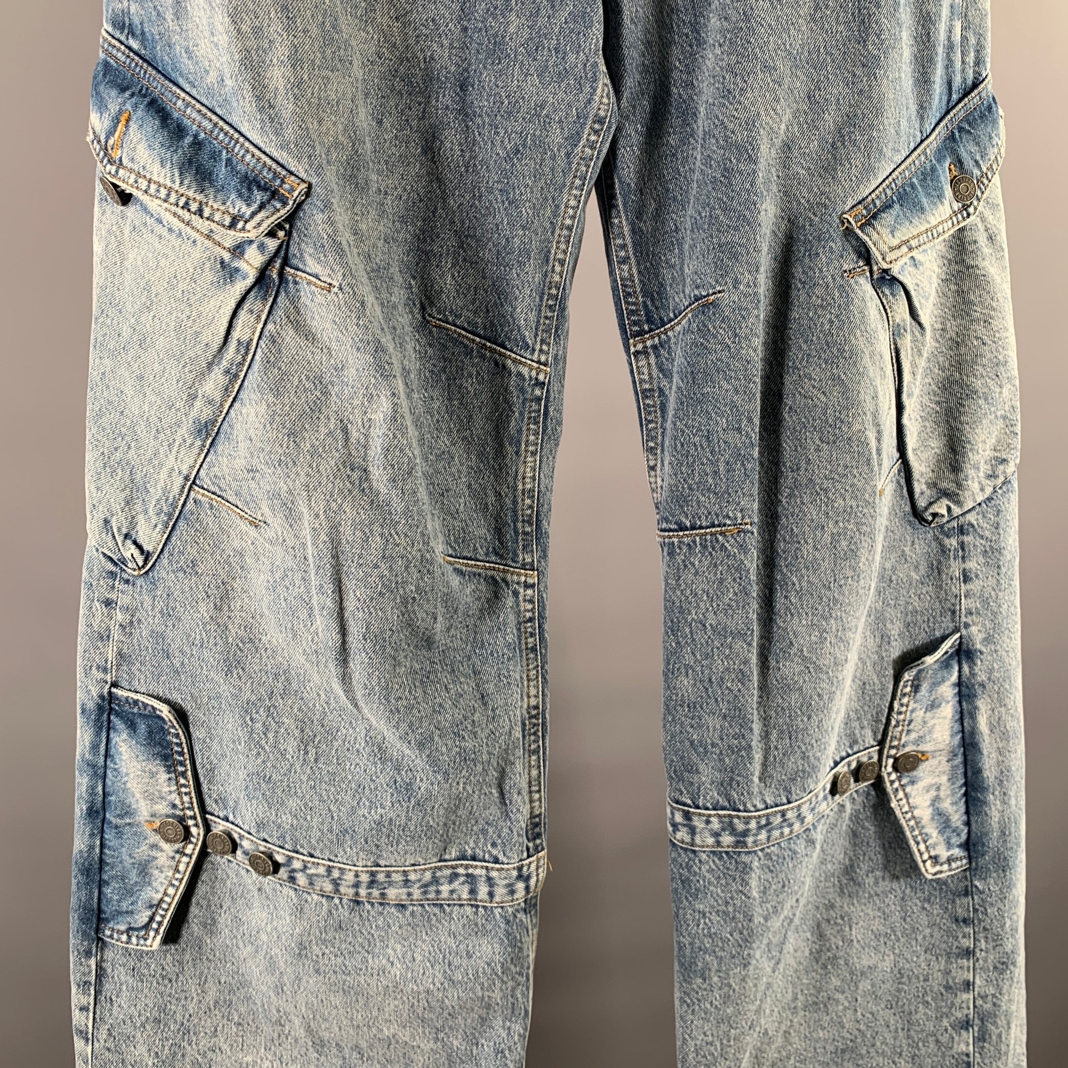EGONLAB Size M Blue Cotton Wide-Leg Baggy Jeans - Image 2