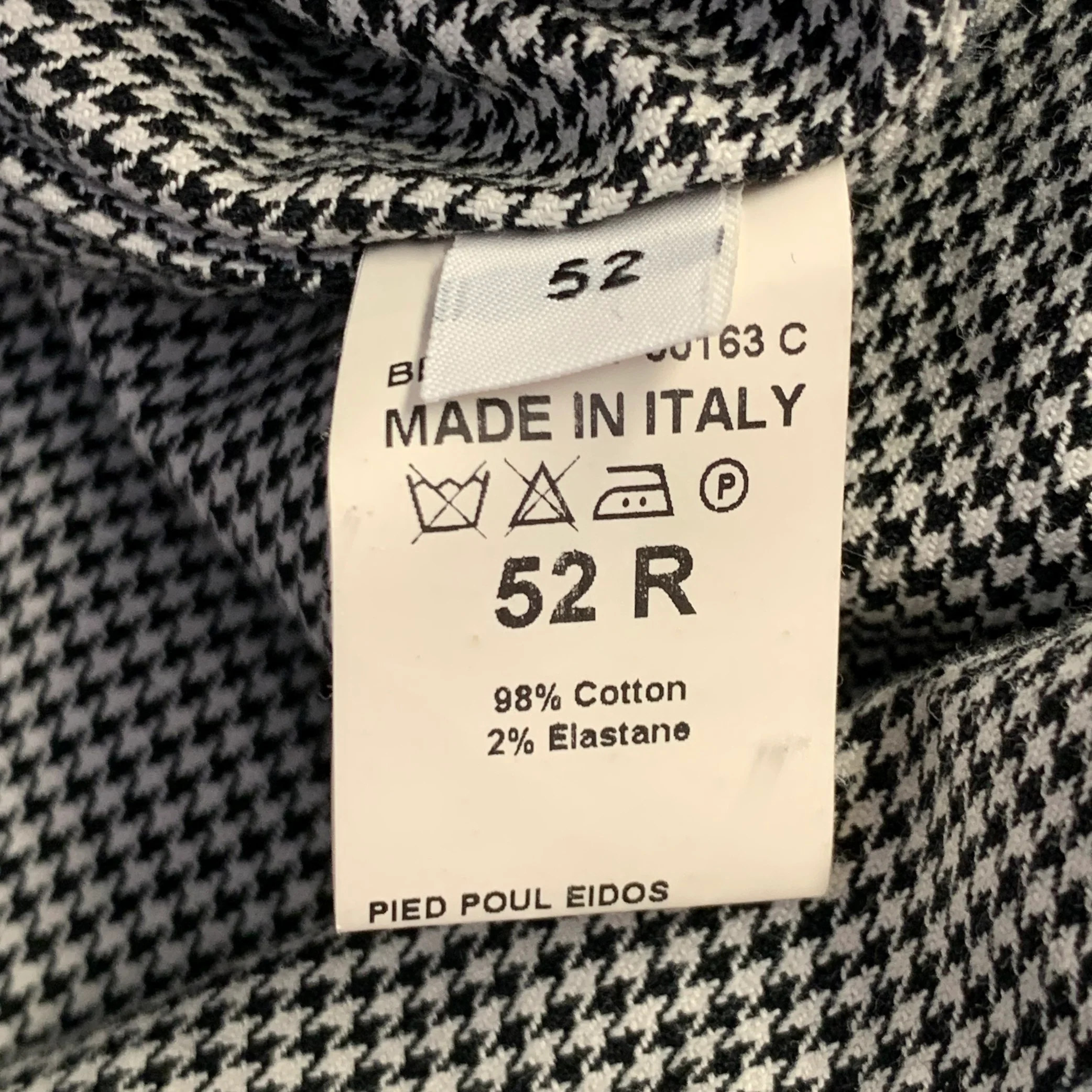 EIDOS Size 42 Black White Houndstooth Cotton Blend Button Up Coat - Image 5