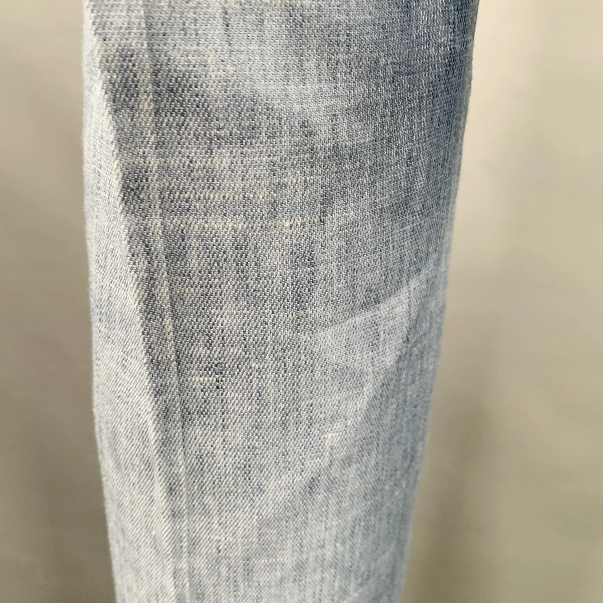 ELIE TAHARI Size 4 Blue Heather Linen Blend Flat Front Casual Pants - Image 4