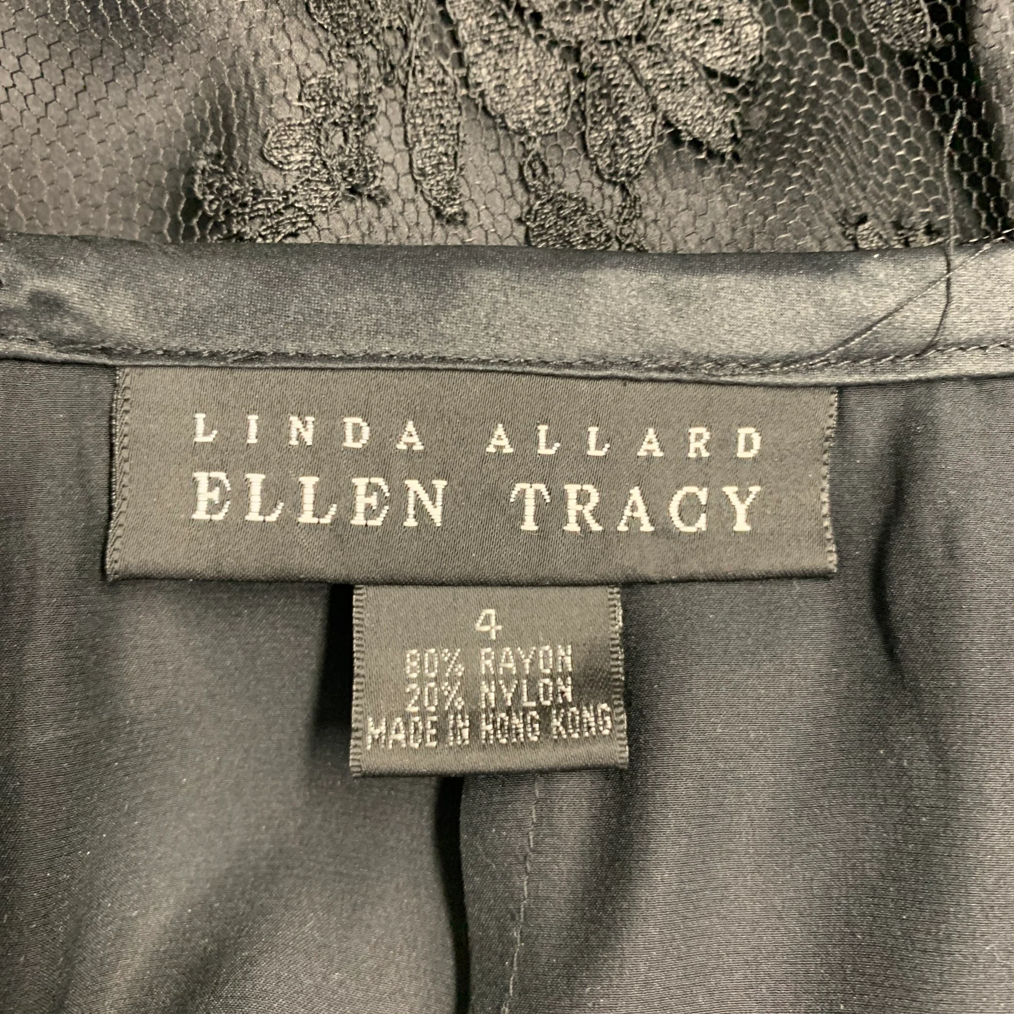 ELLEN TRACY Size 4 Black Rayon Blend Pencil Skirt - Image 4
