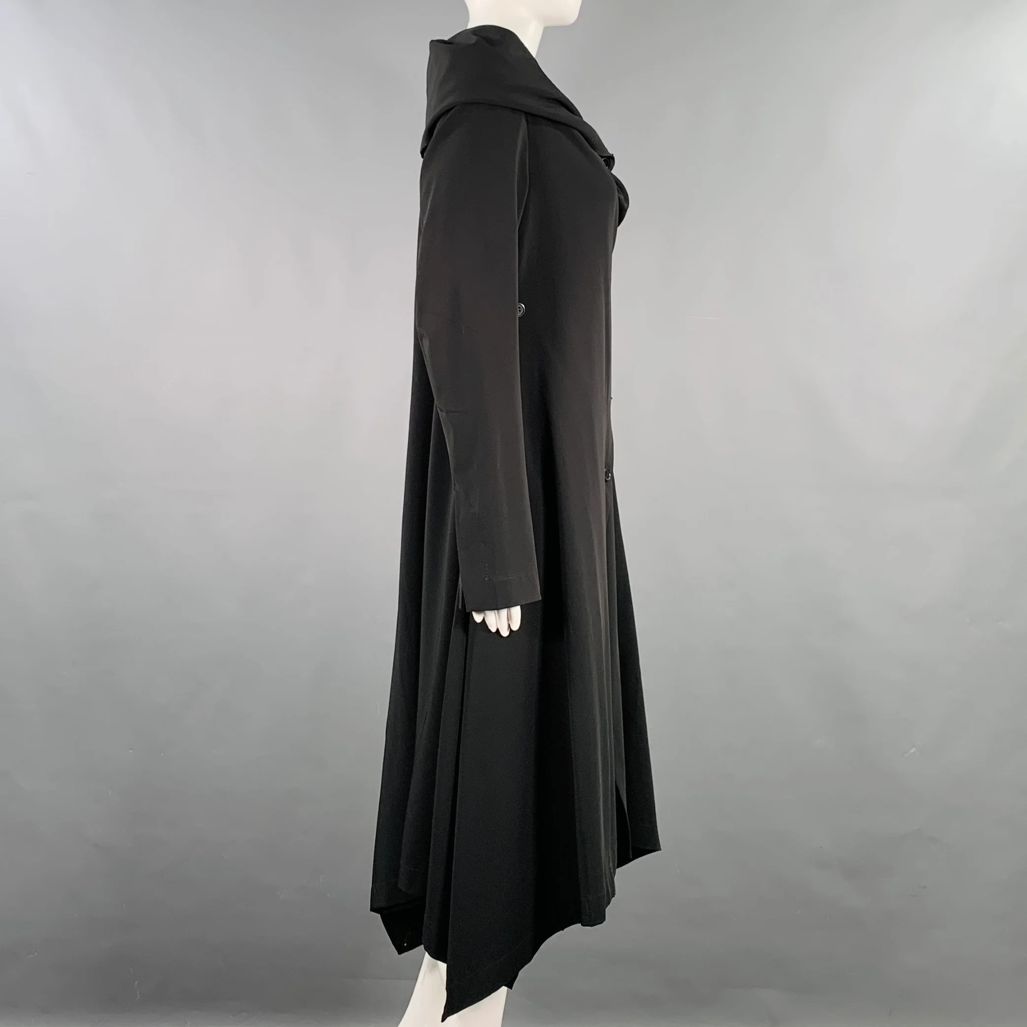 ELM DESIGN Size S Black Polyester Asymmetrical Coat - Image 3