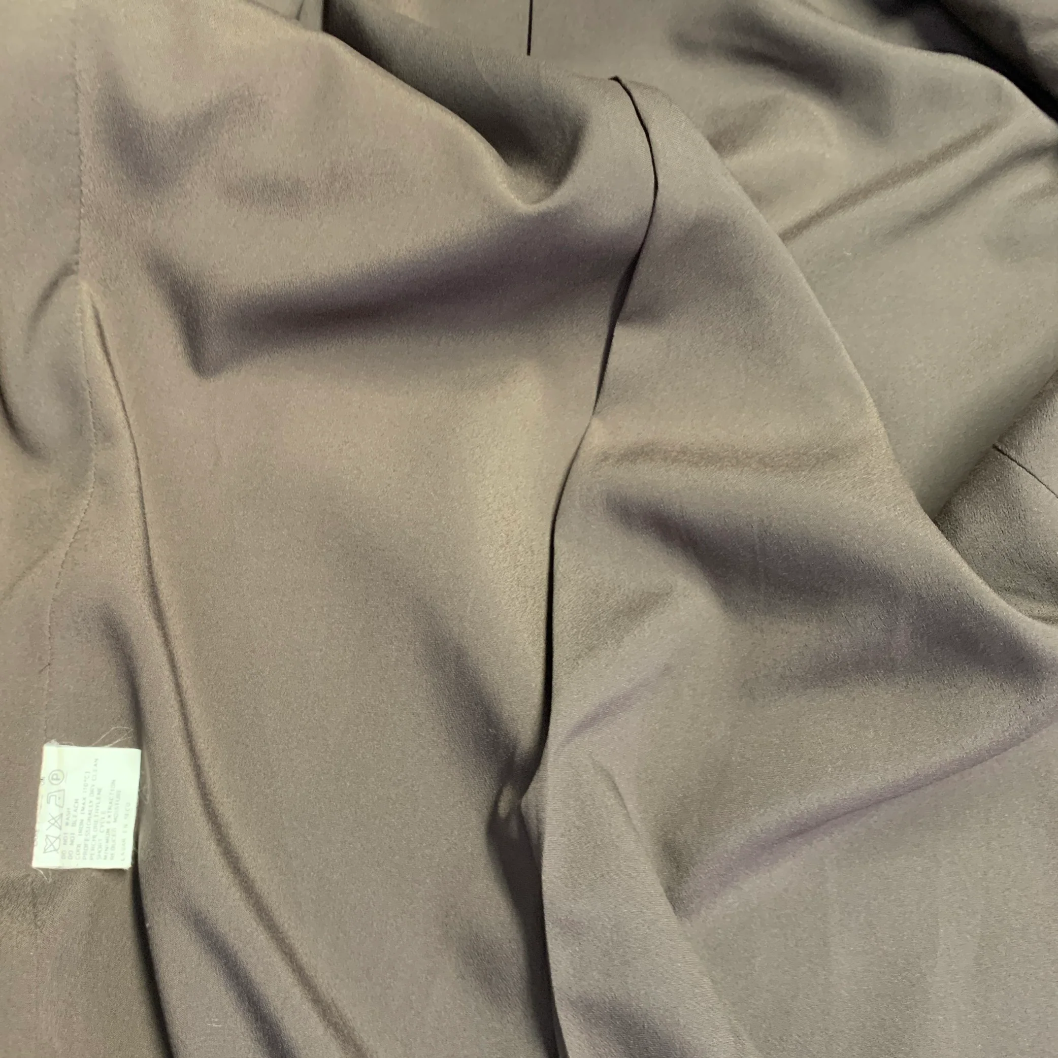 EMANUEL UNGARO Size 6 Purple Brown Wool Twill Mandarin Collar Midi Pencil Skirt Suit - Image 9