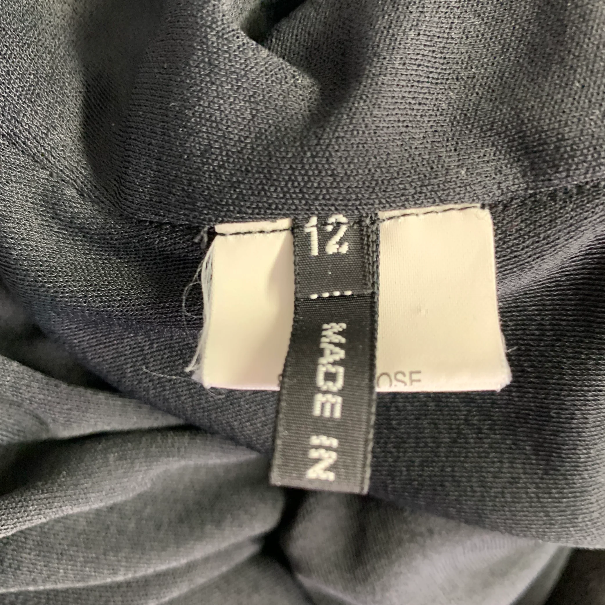 EMMA COOK Size 8 Black Leather Viscose Blend Long Sleeve Dress Top - Image 8