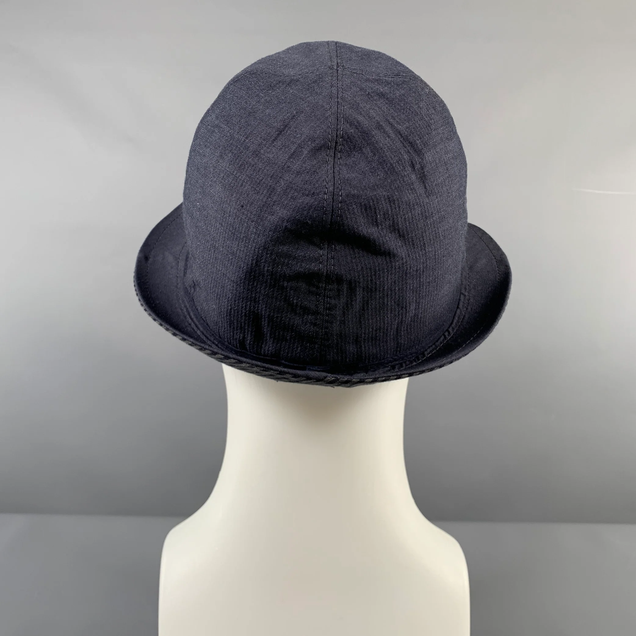 EMPORIO ARMANI Navy Grey Cotton Blend Hats - Image 4