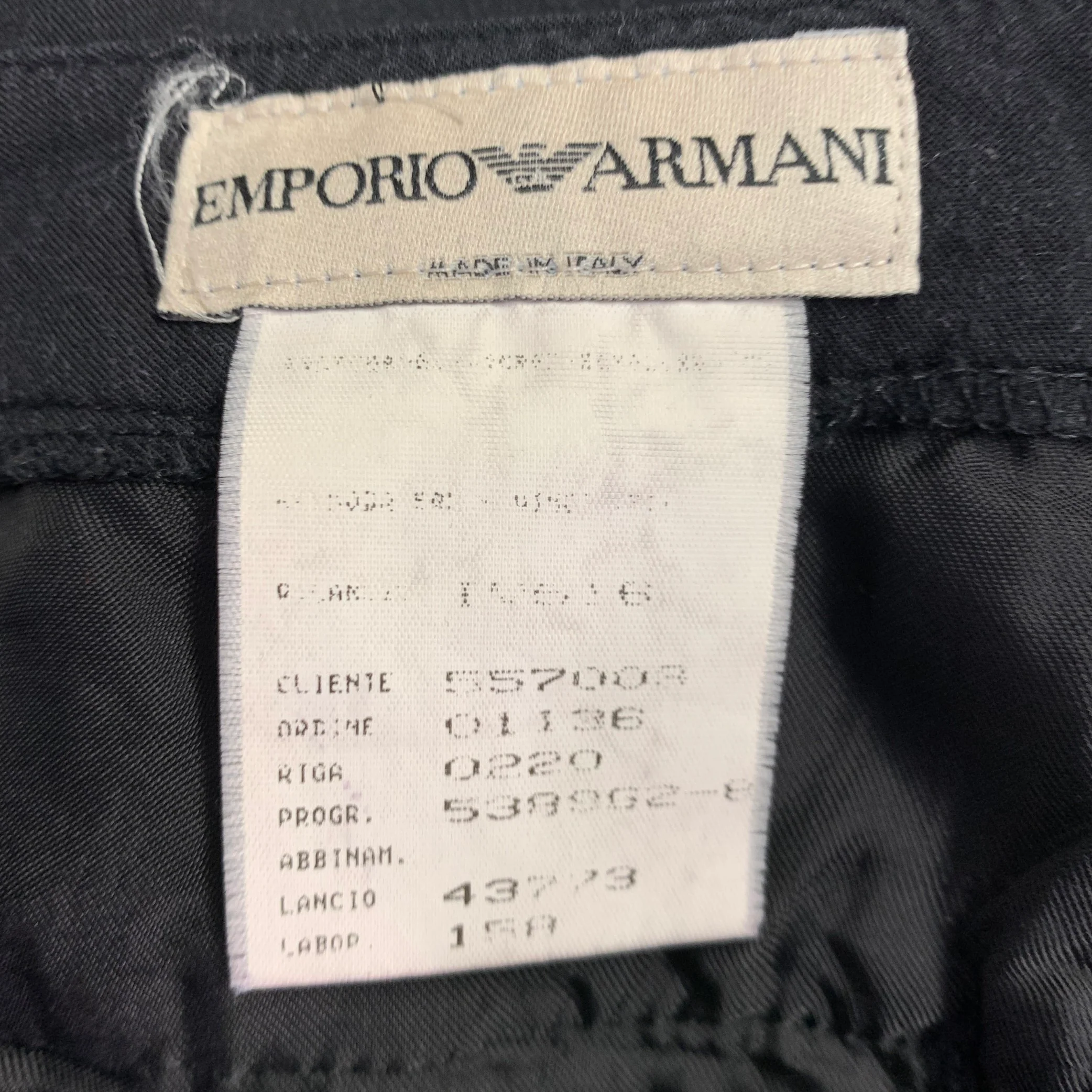 EMPORIO ARMANI Size 2 Black Rayon Blend Side Tabs Straight Dress Pants - Image 3