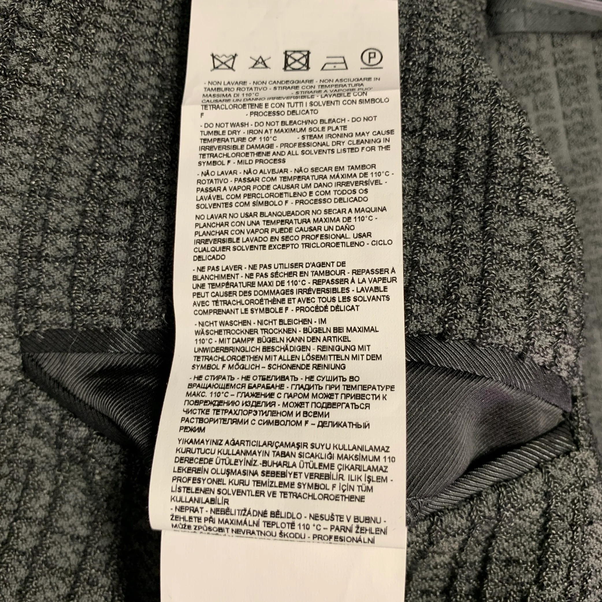 EMPORIO ARMANI Size 34 Grey Charcoal Jacquard Polyamide Blend Sport Coat - Image 8