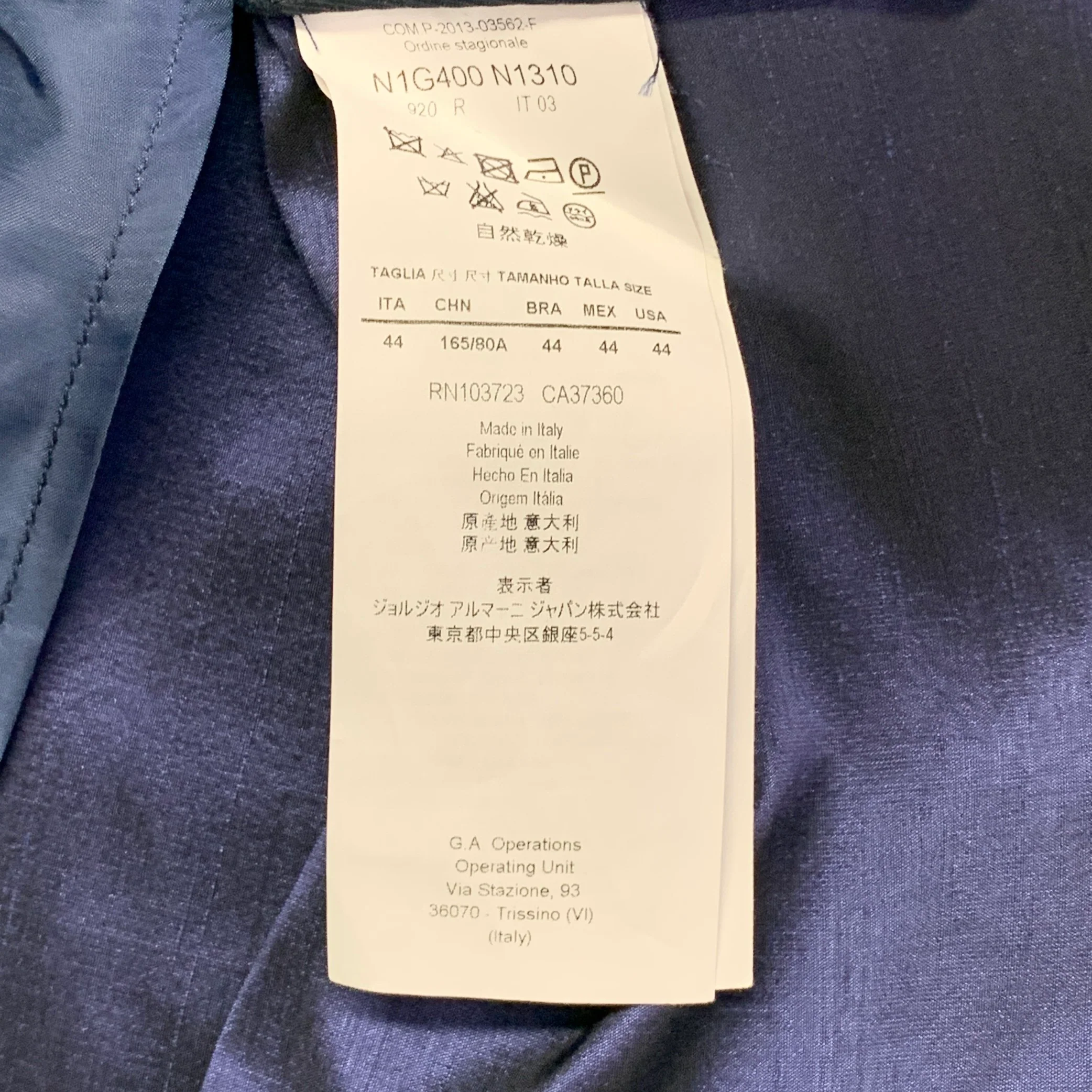 EMPORIO ARMANI Size 34 Regular Metallic Blue Silk Blend Shantung Sport Coat - Image 7