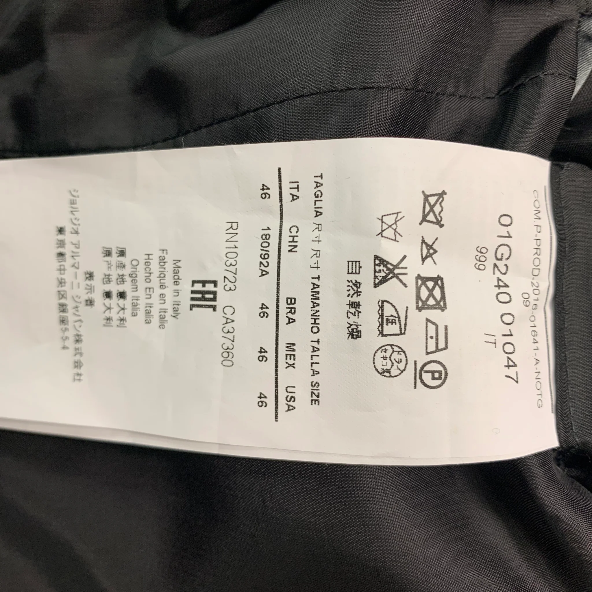 EMPORIO ARMANI Size 36 Black Solid Wool Tuxedo Sport Coat - Image 5