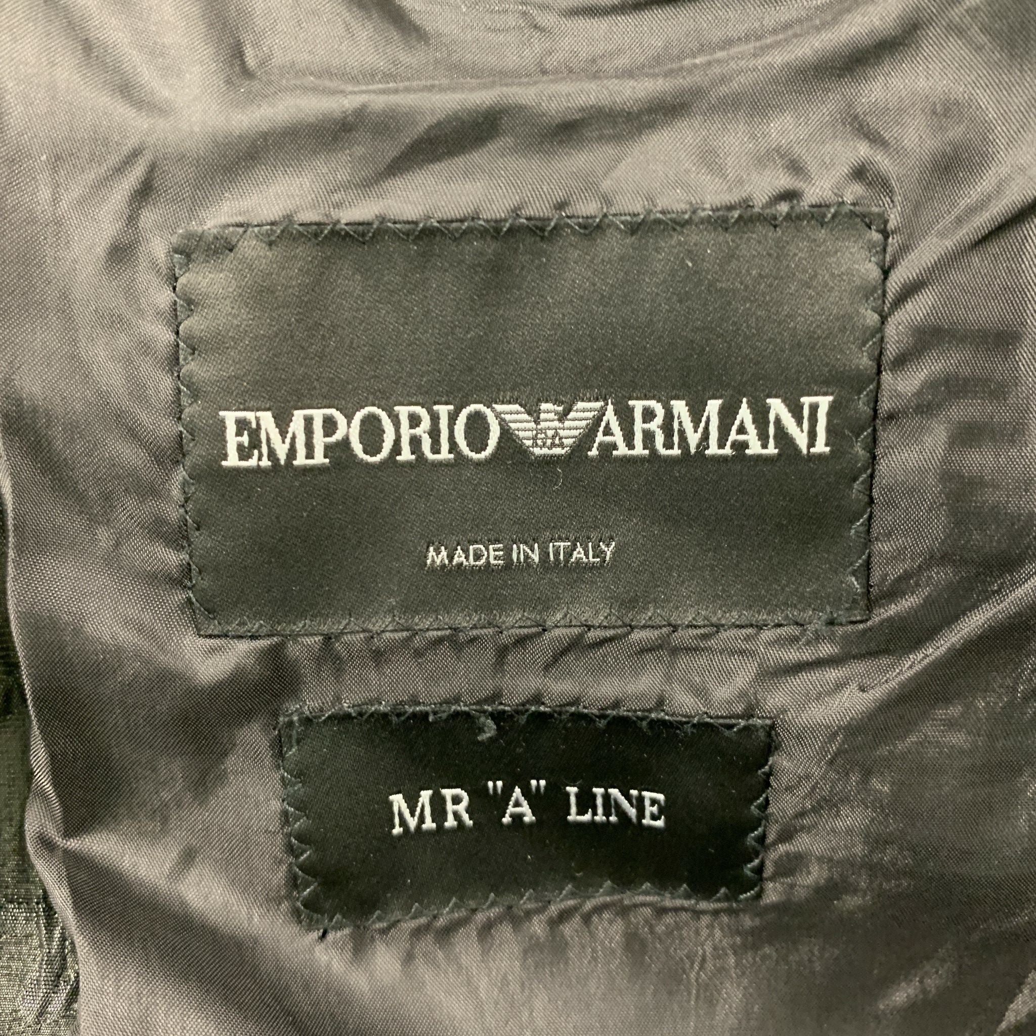 EMPORIO ARMANI Size 38 Olive Jacquard Polyester Blend Sport Coat - Image 4