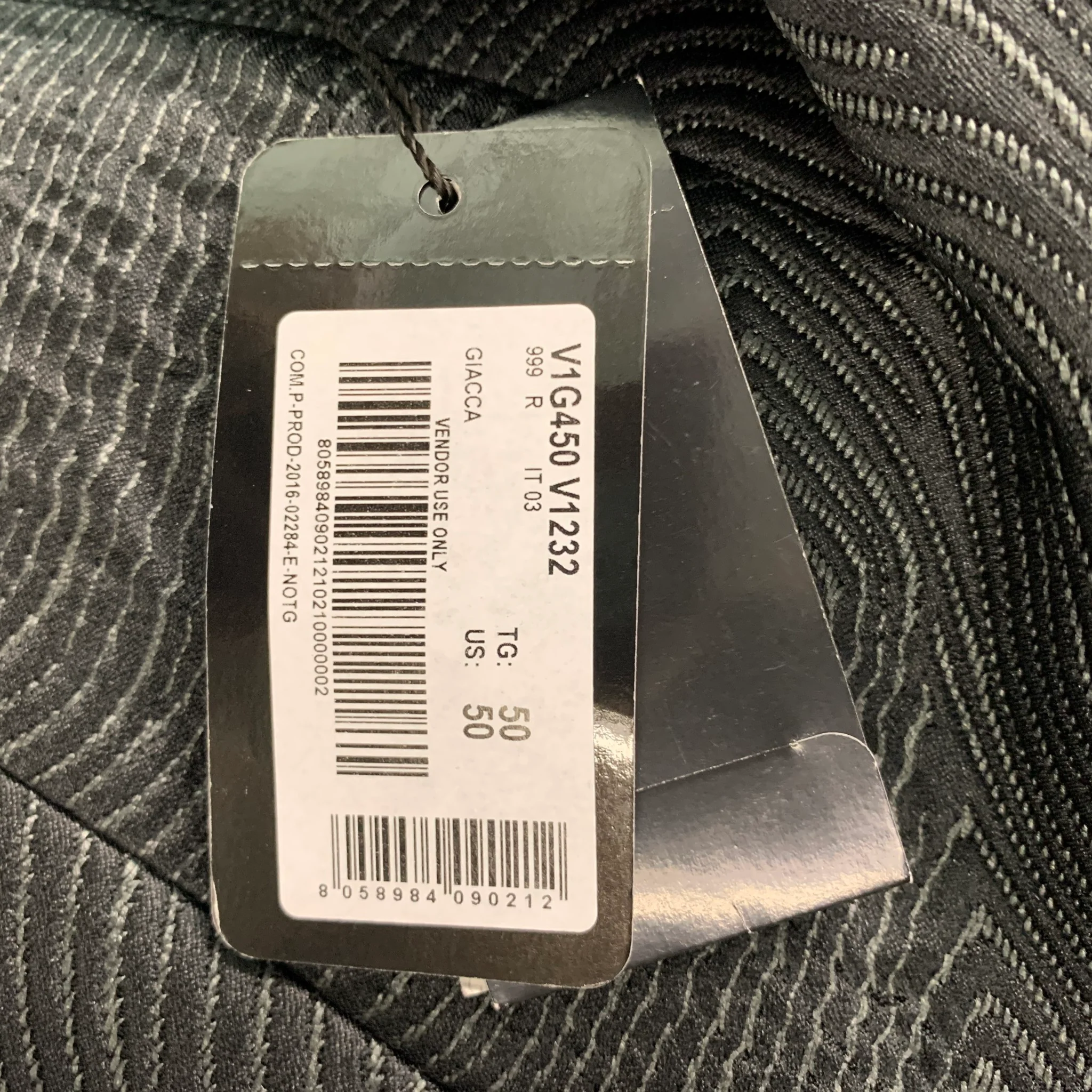 EMPORIO ARMANI Size 40 Black Grey Jacquard Polyester Blend Sport Coat - Image 7