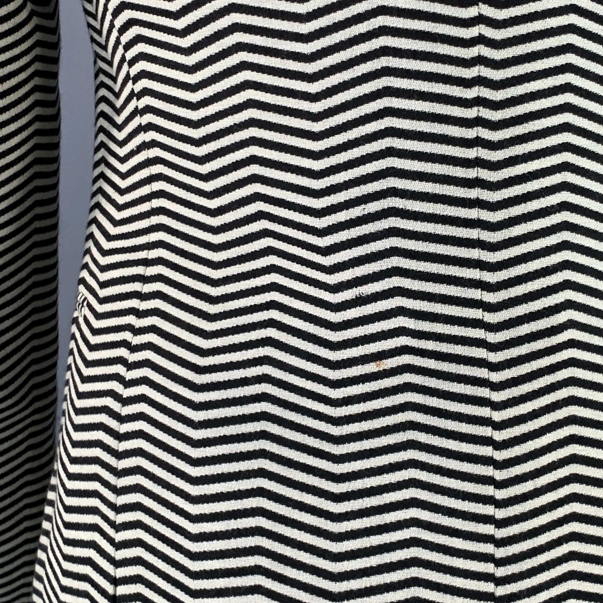 EMPORIO ARMANI Size 40 Regular Black White Chevron Virgin Wool Notch Lapel Suit - Image 11