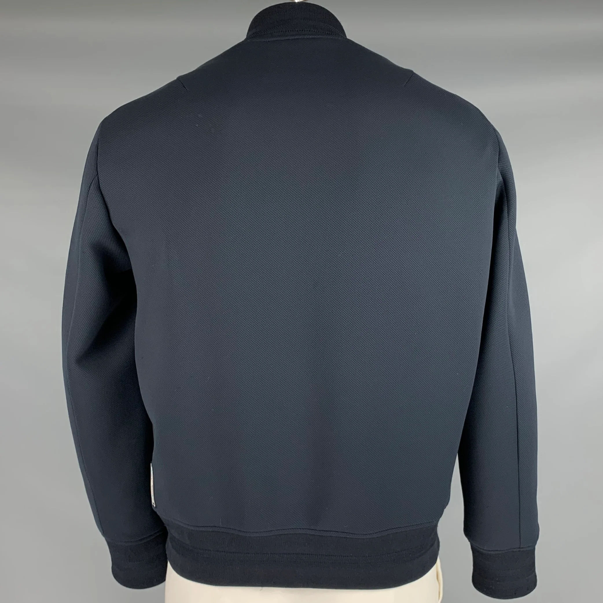 EMPORIO ARMANI Size 42 Black Polyester Blend Bomber Jacket - Image 3