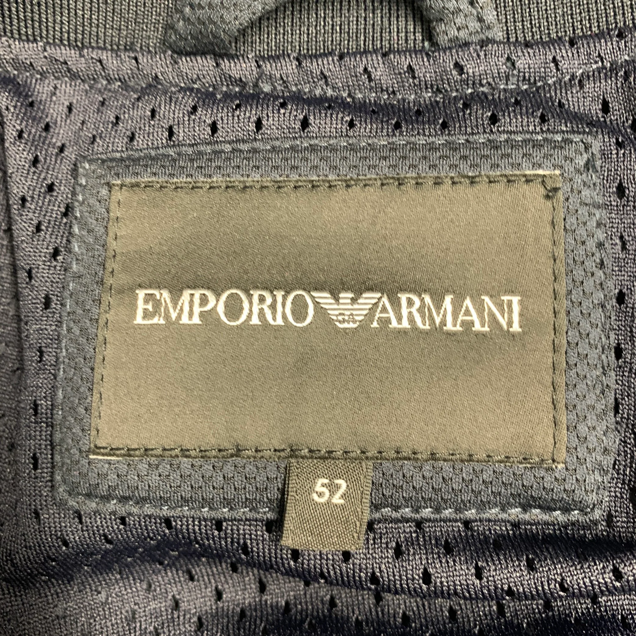 EMPORIO ARMANI Size 42 Black Polyester Blend Bomber Jacket - Image 8
